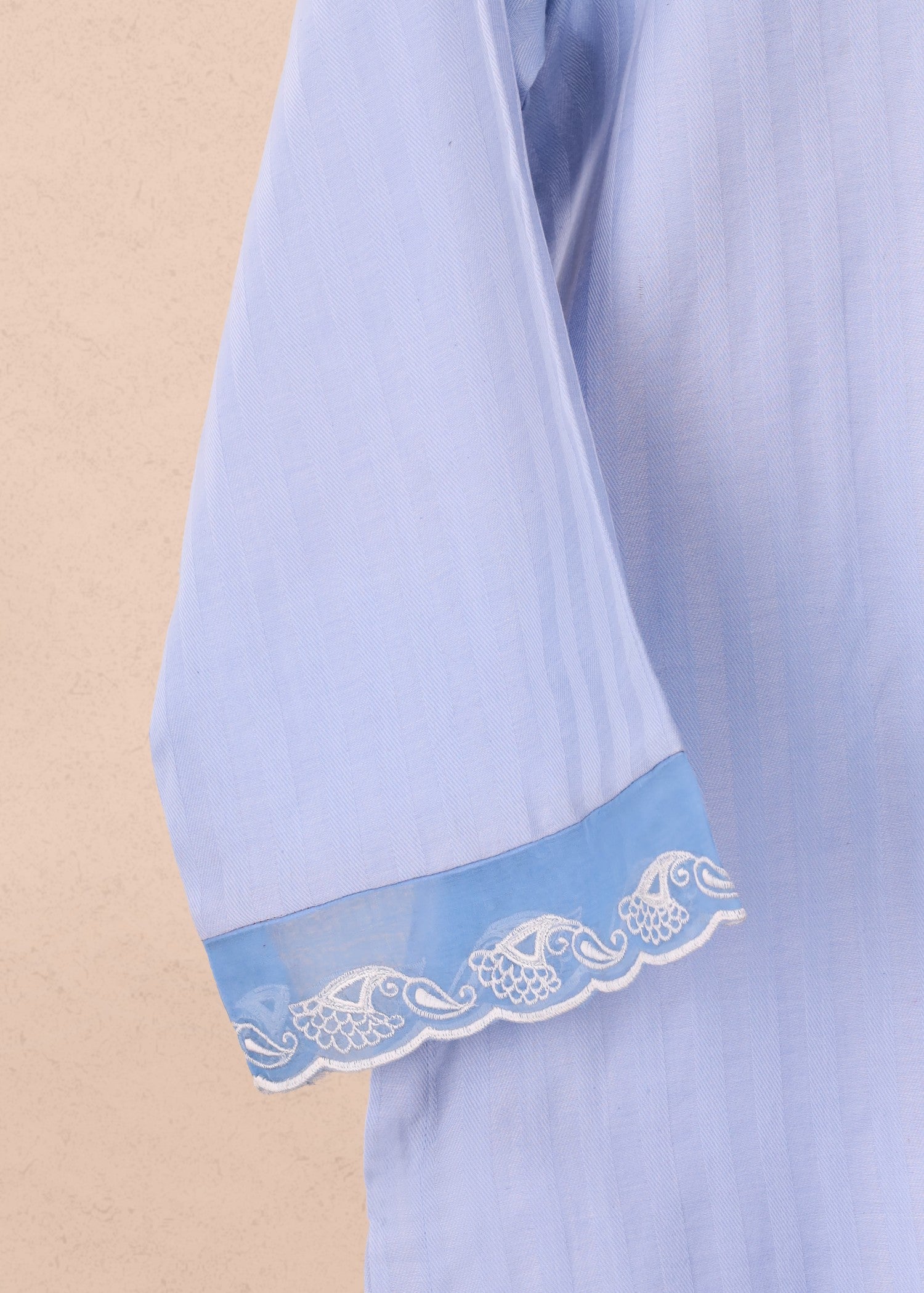 self jacquard Kurta Set in Light blue