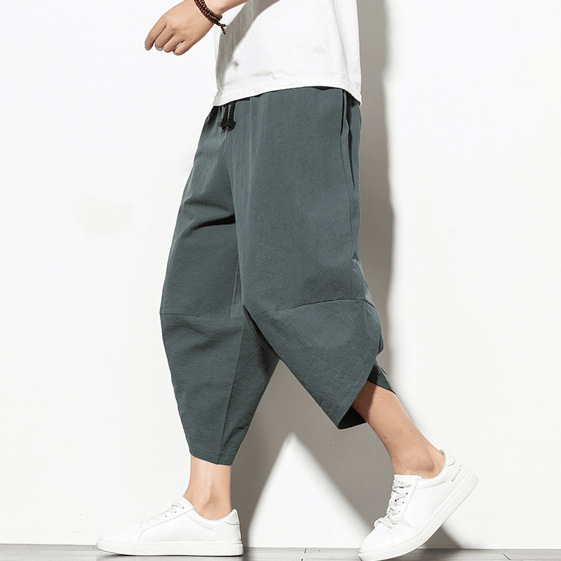 Summer New Loose Carrot Pants - Casual Wide Leg, Chinese Style Men's Harem Pants in Cotton Linen