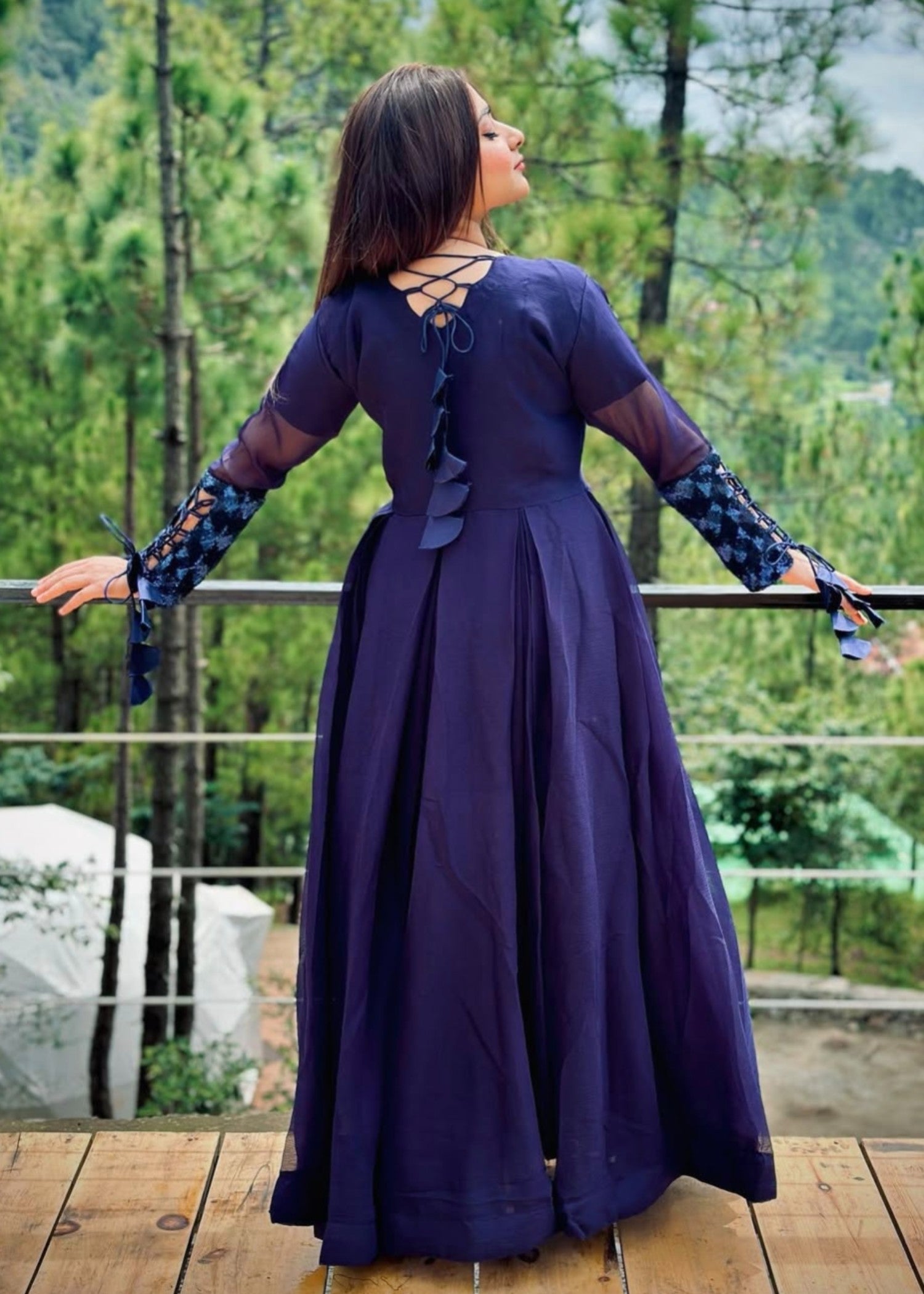 chiffon Maxi in Navy blue