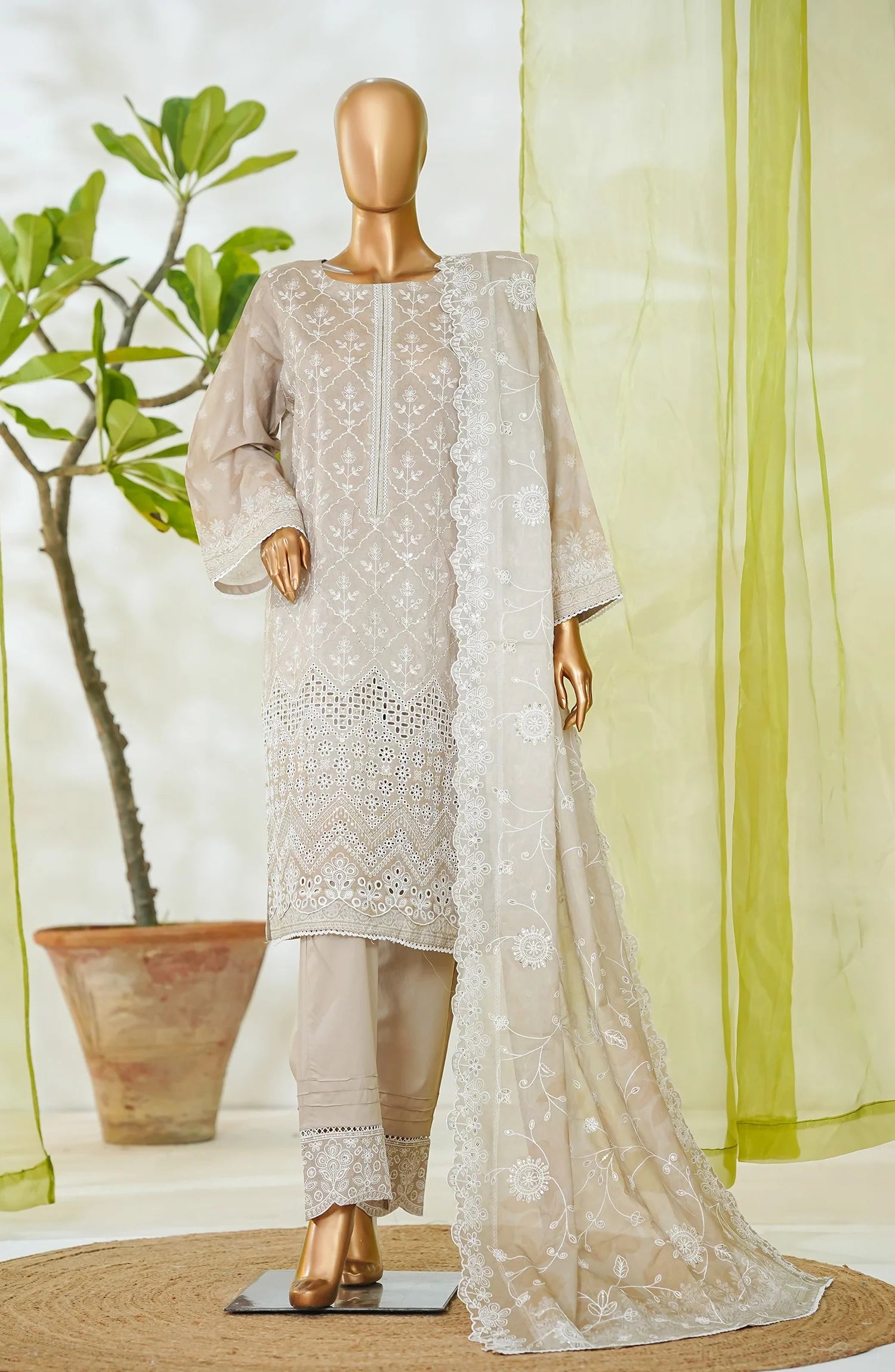 RTW White & White Embroidered Lawn – 9