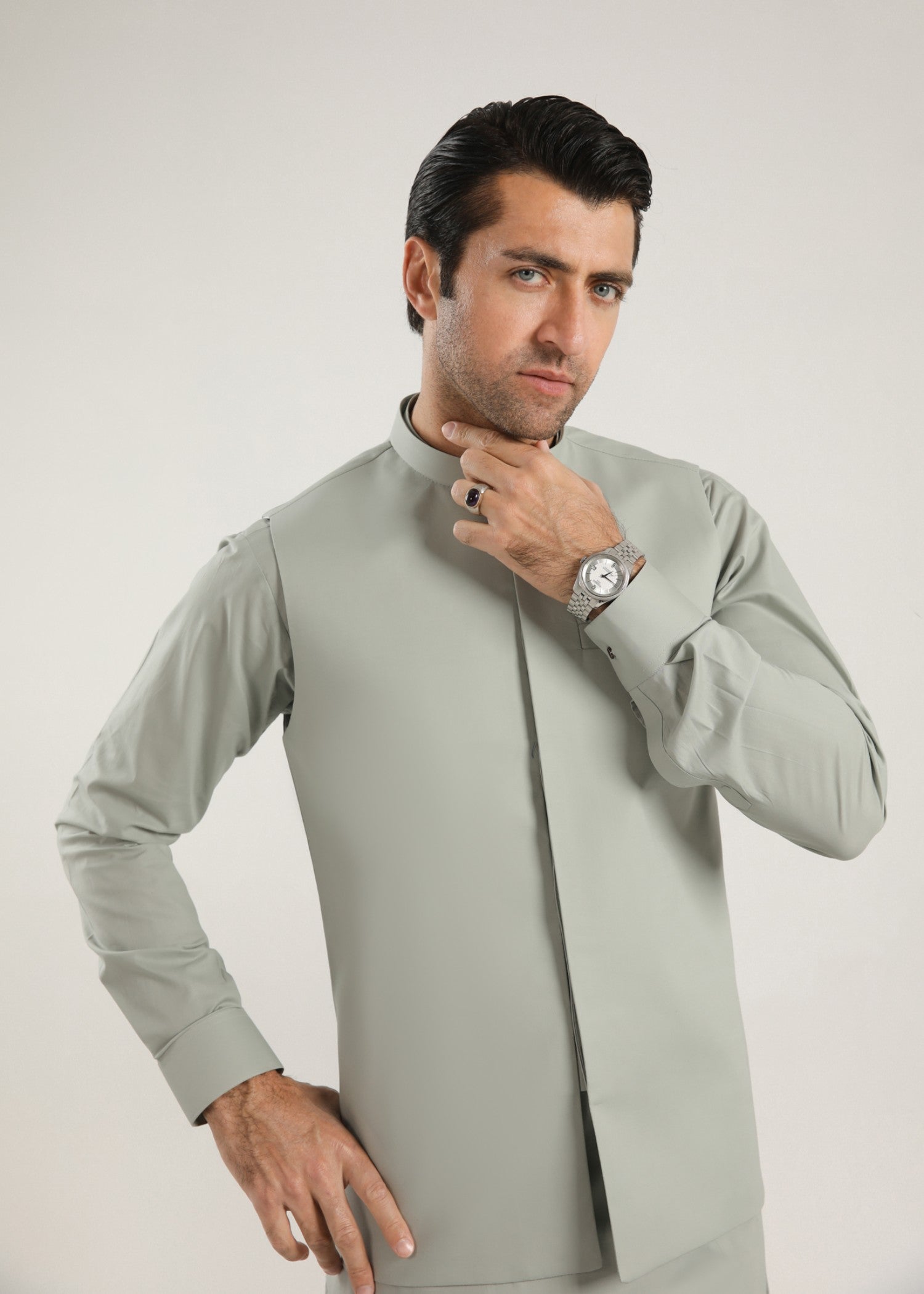 cotton Waistcoat in Ash grey