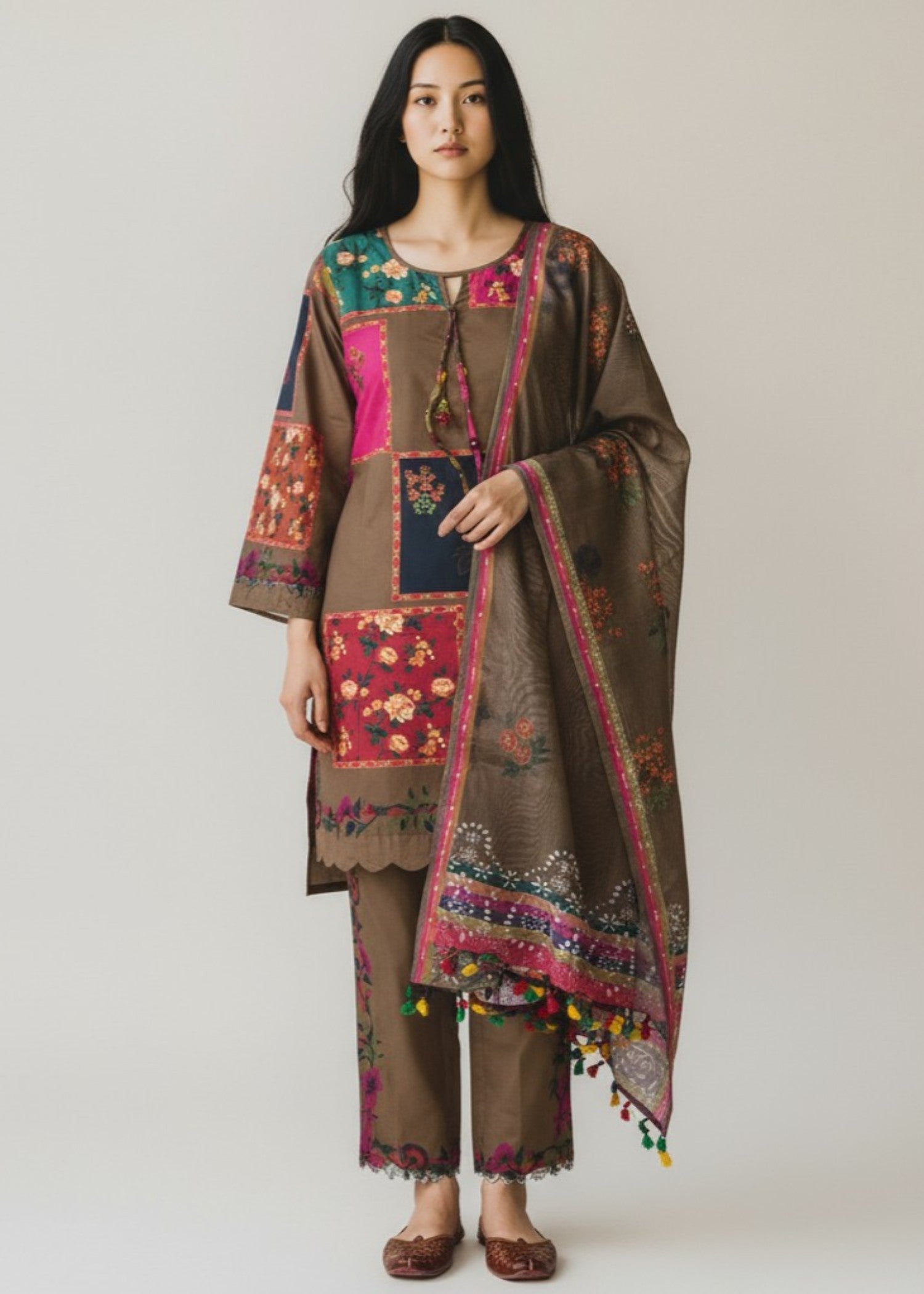 crepe Co Ord Sets in Chocolate brown