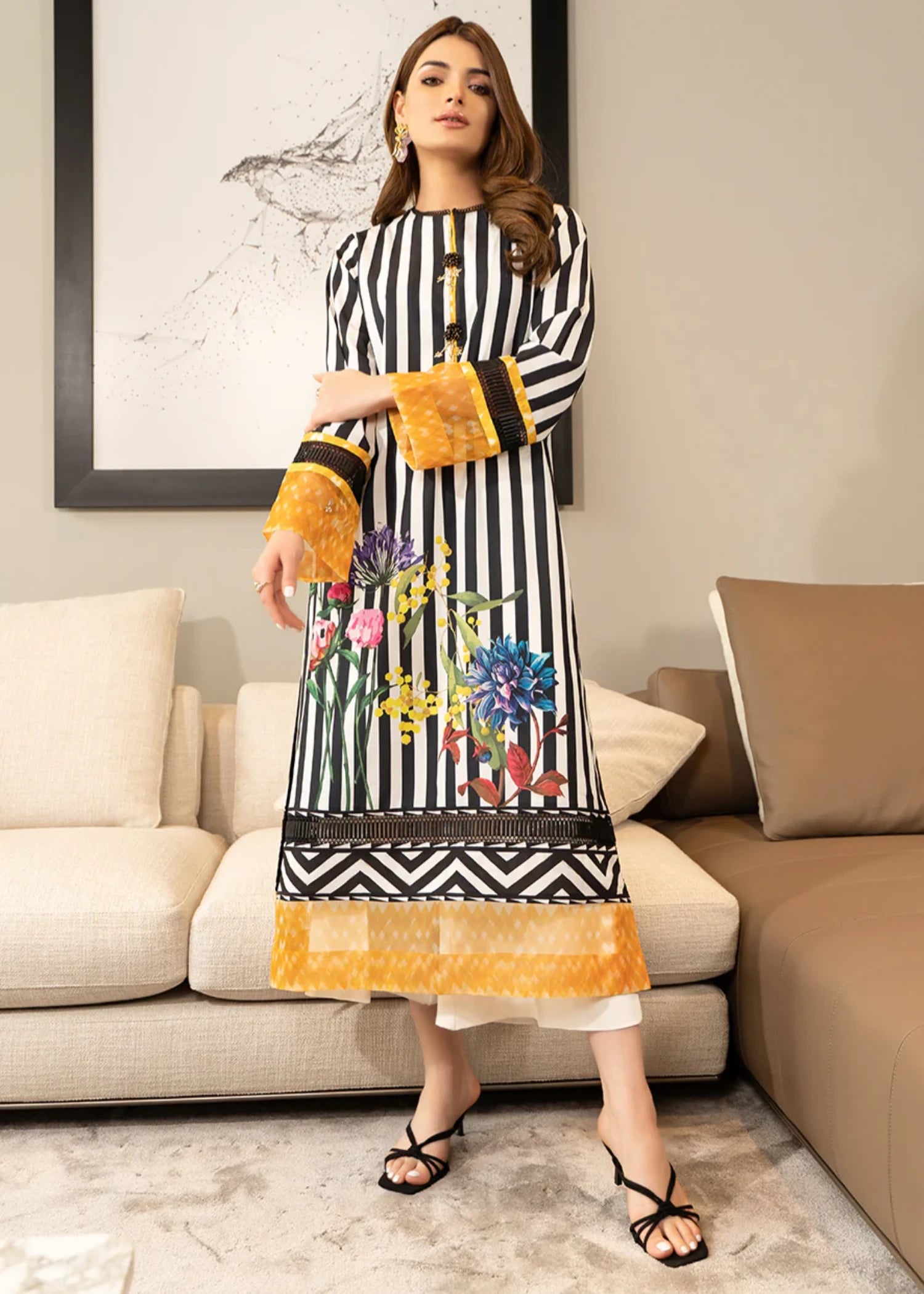 crepe Kurti in White