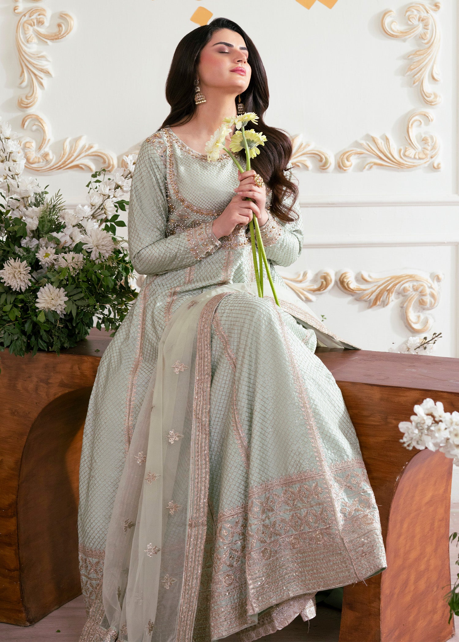 silk Maxi in Mint green