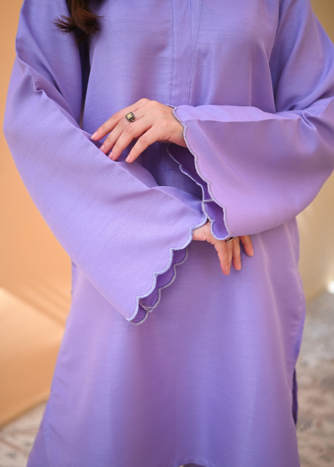 raw silk Co Ord Sets in Lilac