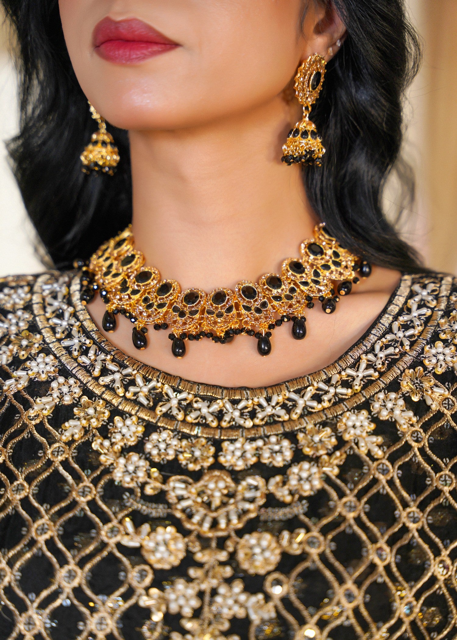 organza Maxi in Black, gold