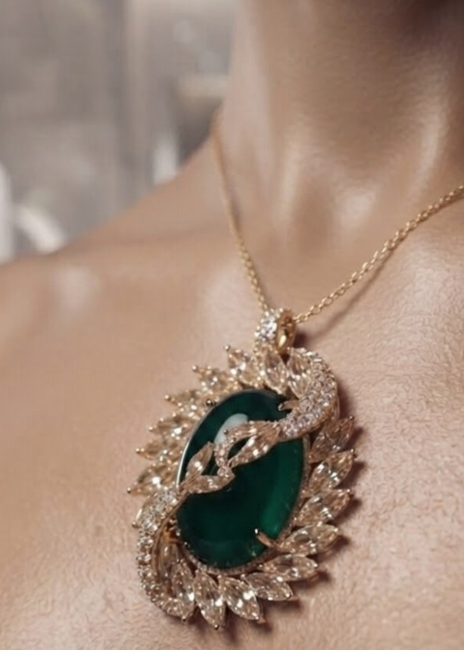 Jewelry Set in Green, gold Color by - Trendy Women Jewelry Set RWN8610
