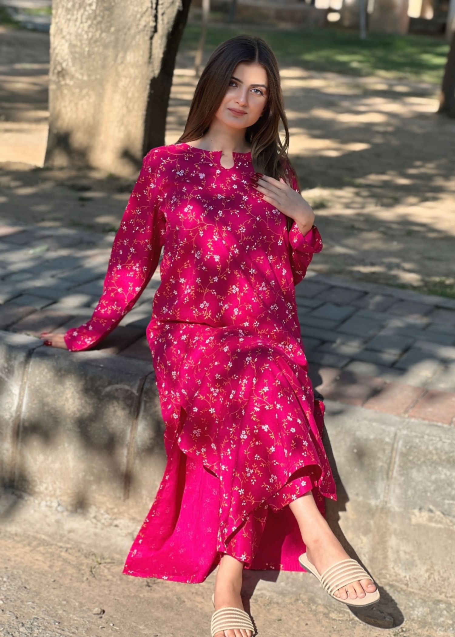 linen Co Ord Sets in Hot pink