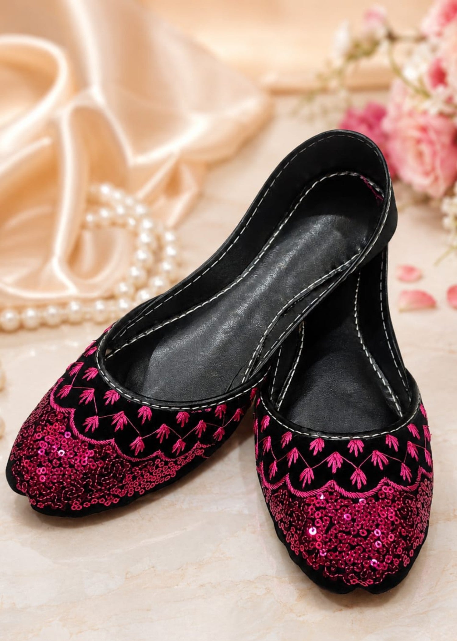 Khussa in Black by - High Quality Women Khussa ELO0856