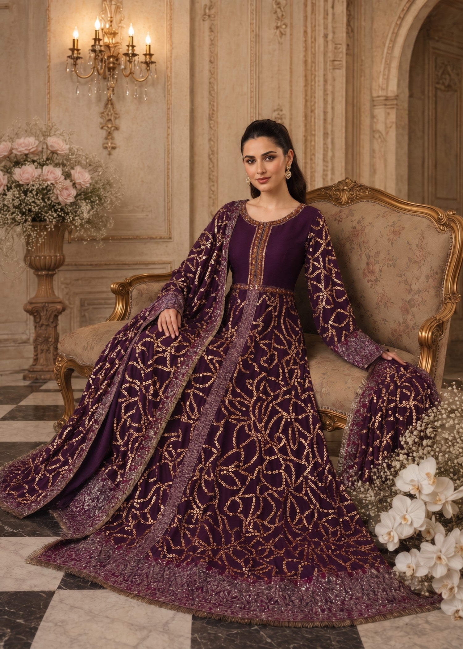 chiffon Maxi in Deep purple