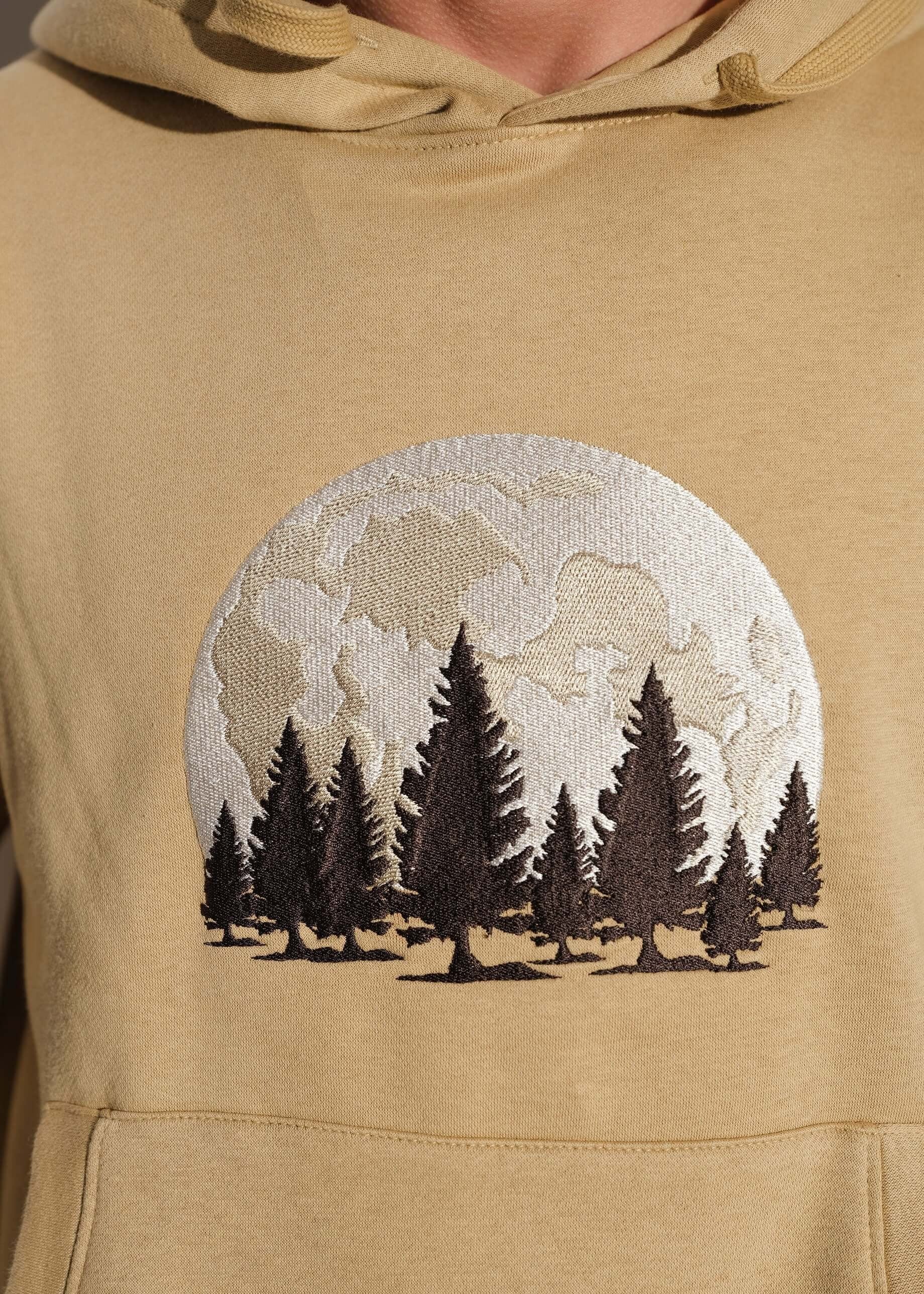 cotton jersey Hoodie in Camel brown