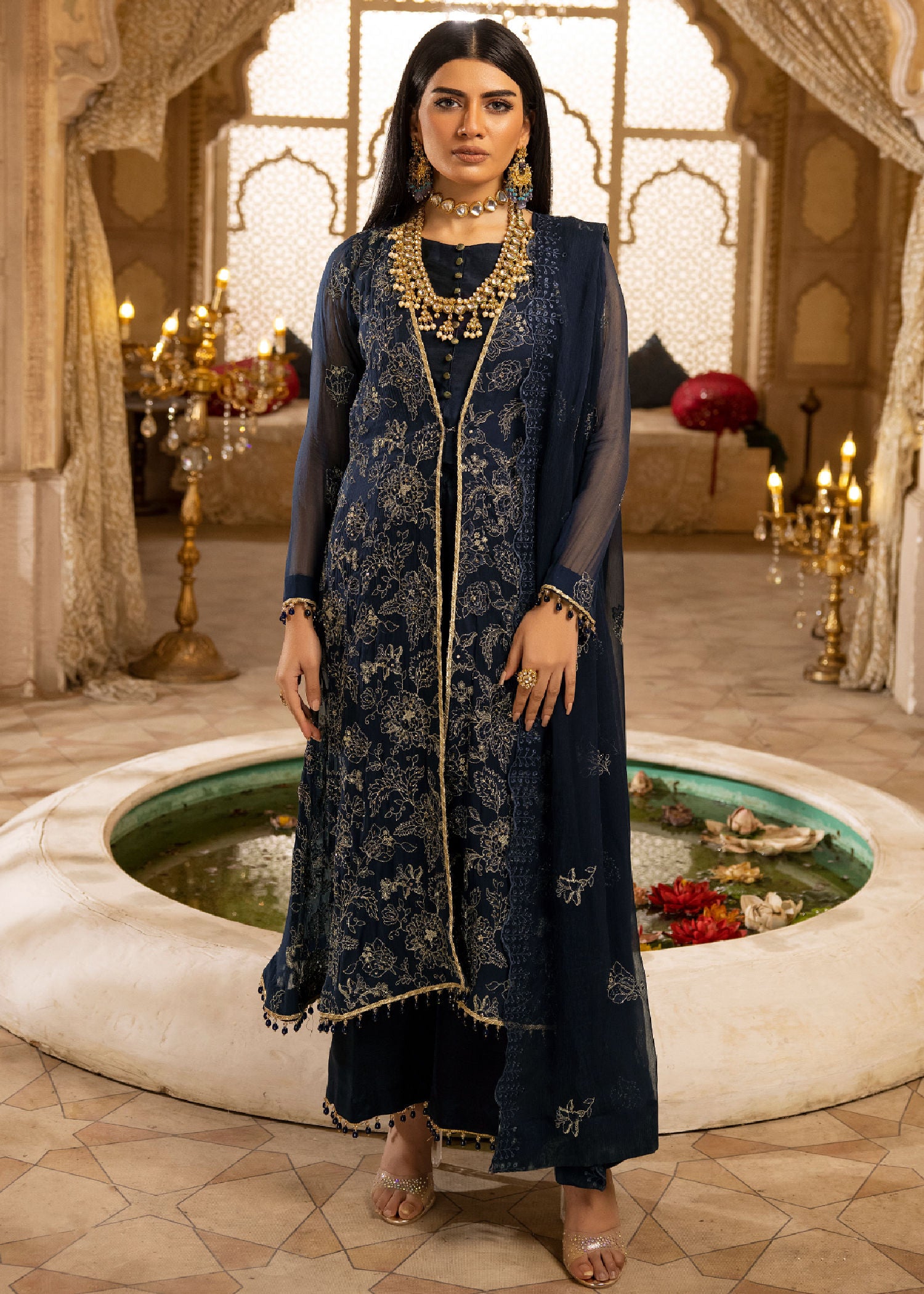 chiffon Unstitched in Blue