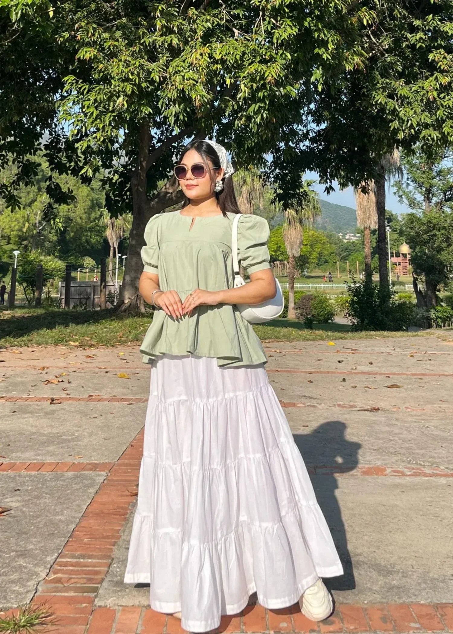 cotton Top in Tea green