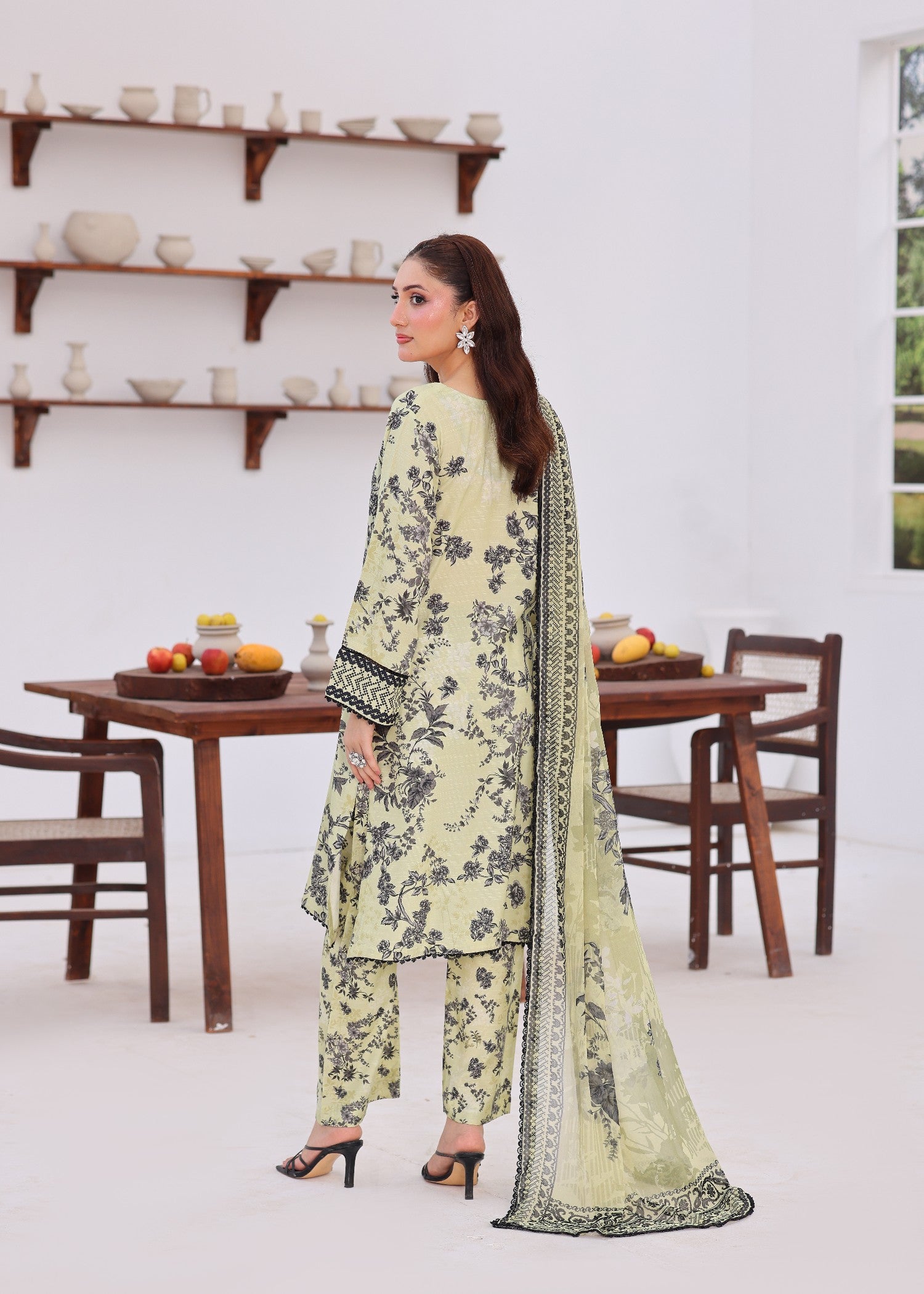 viscose raw silk Kurta Set in Sage green