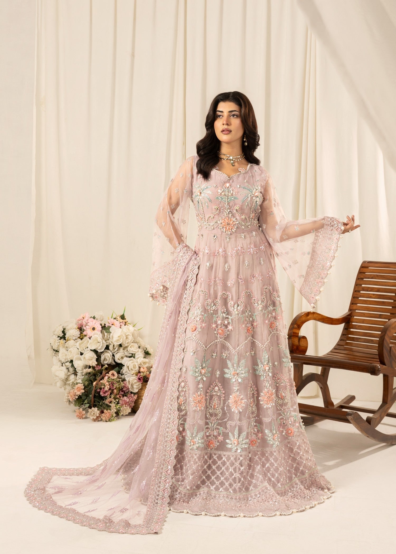 organza Maxi in Mauve pink