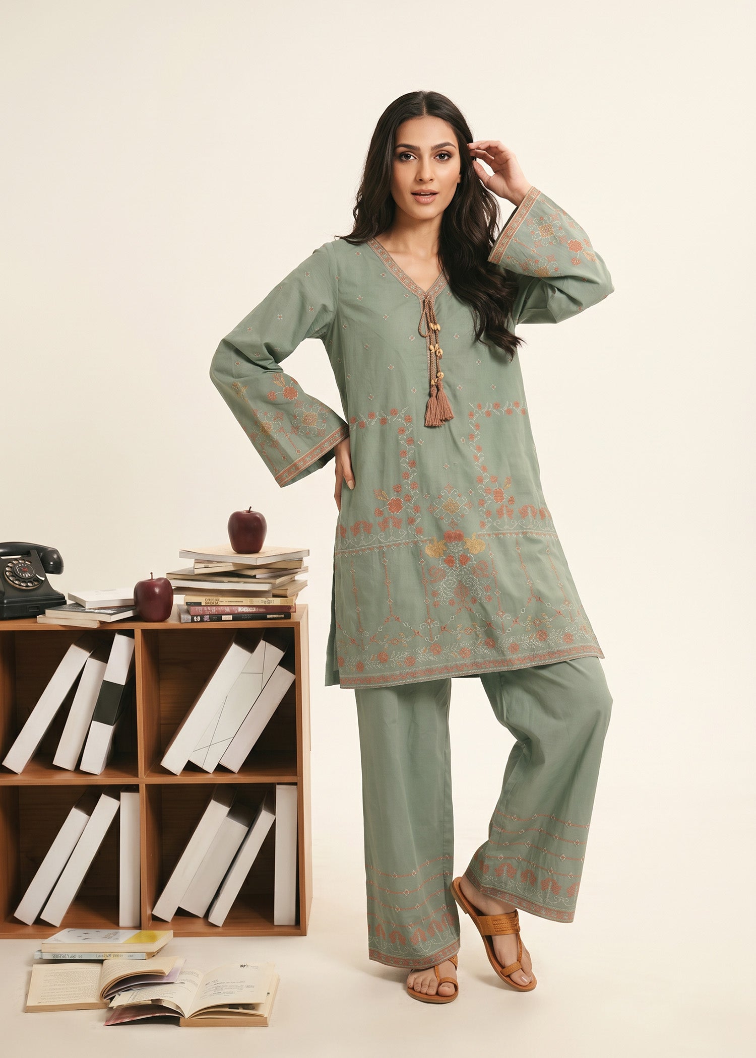 lawn Co Ord Sets in Sage green