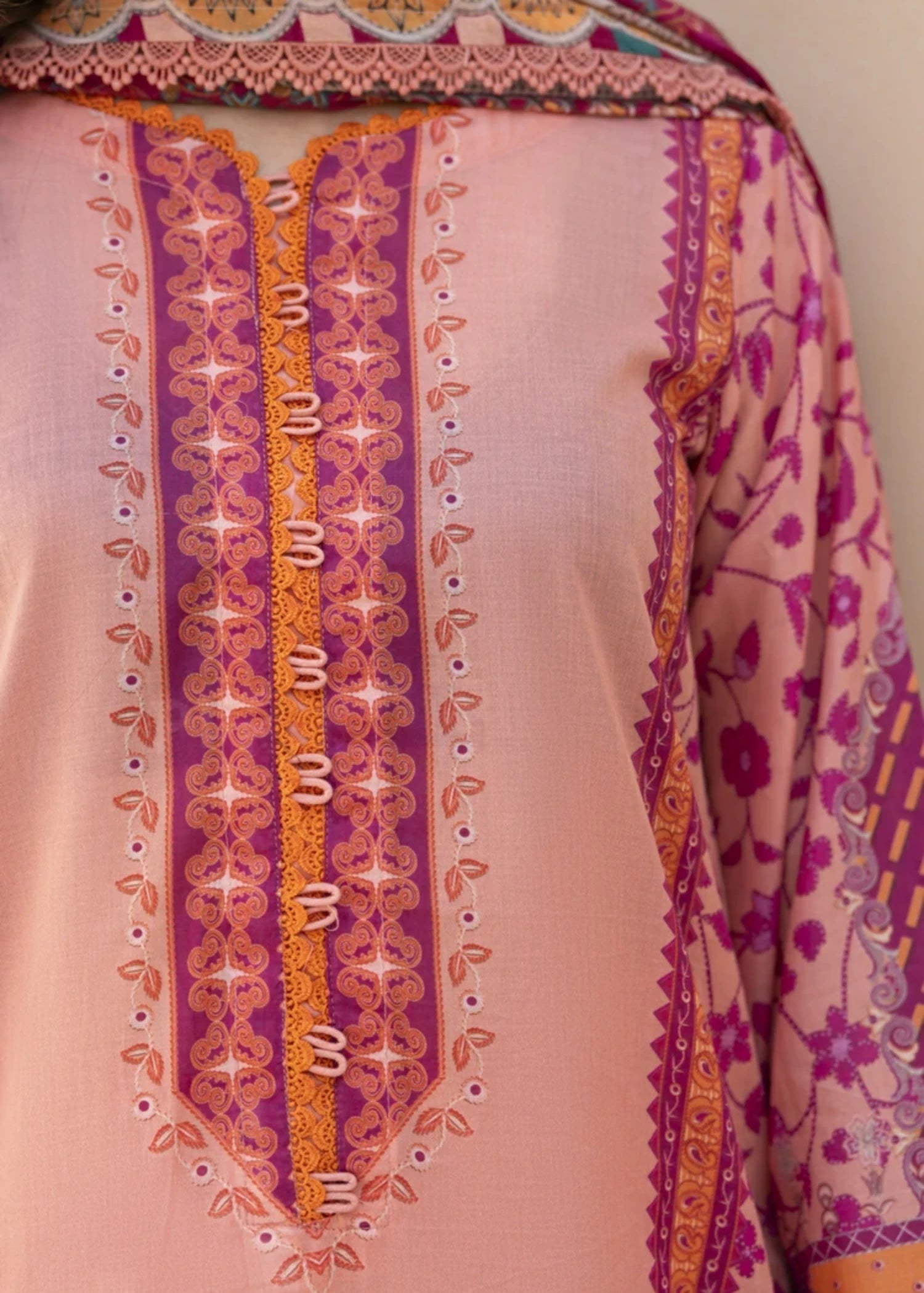 lawn Unstitched in Light pink