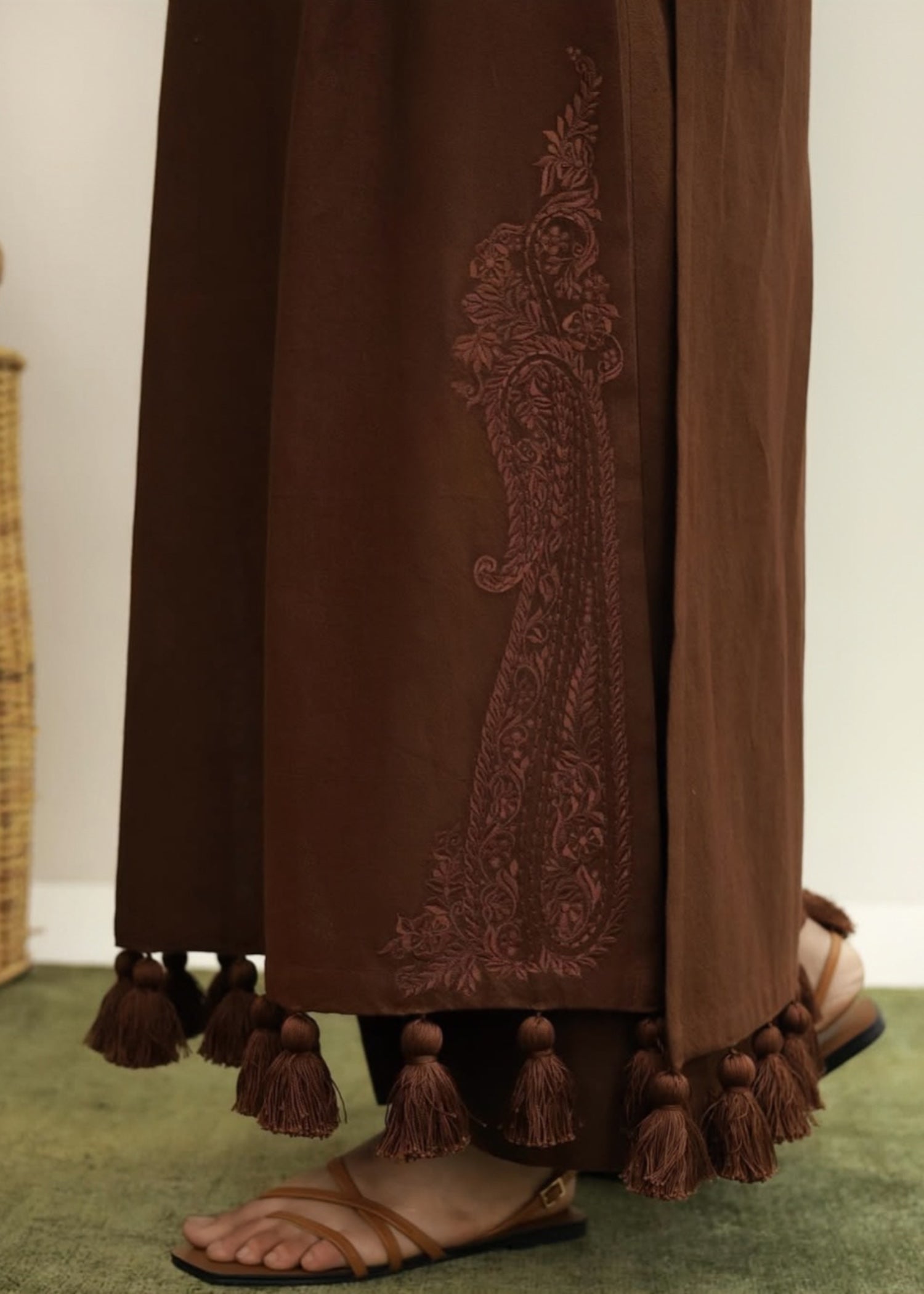 dhanak Gown in Chocolate brown