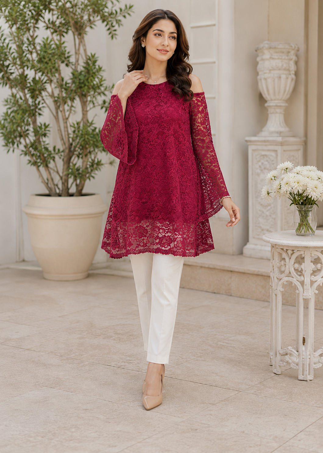 net Tunic in Red