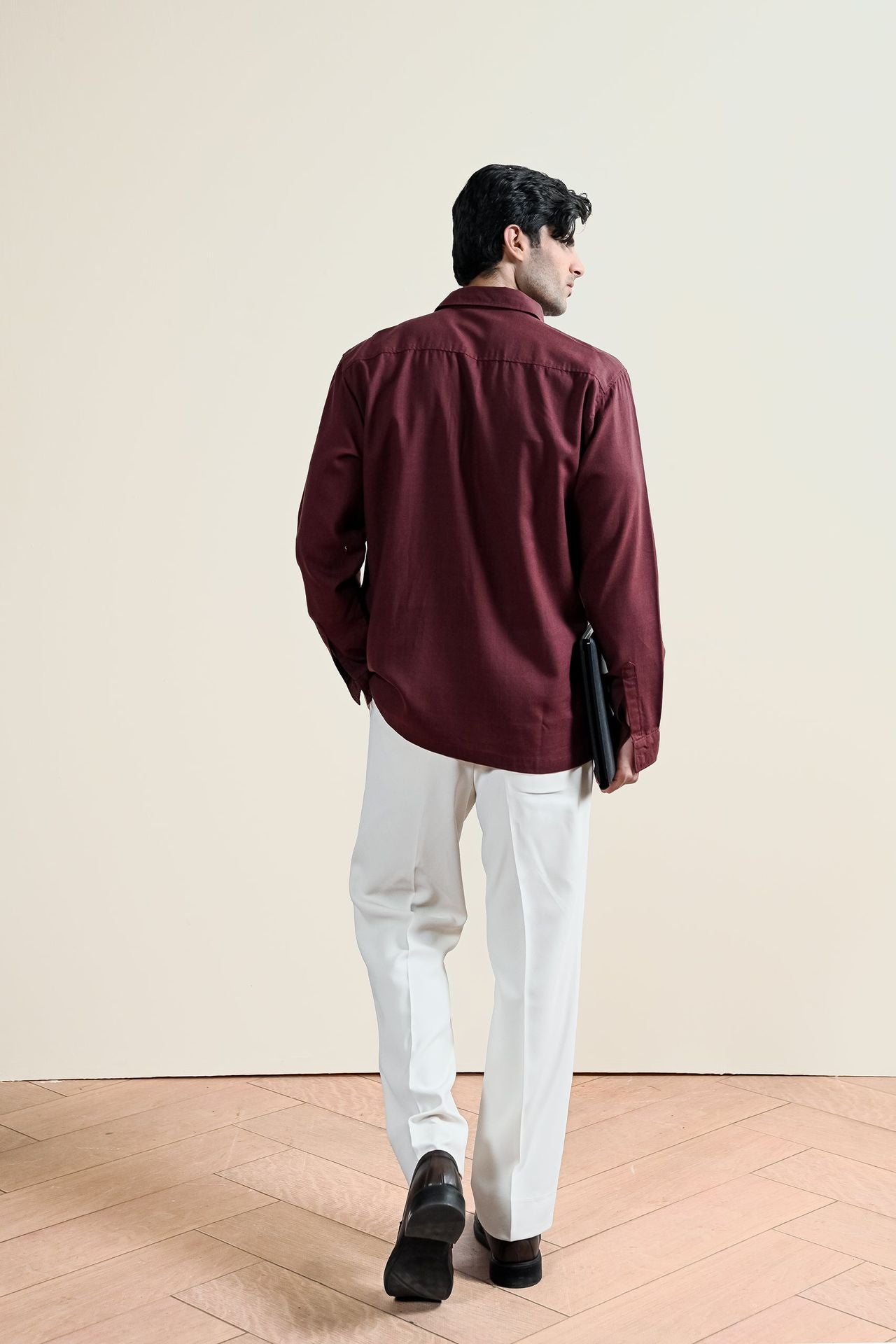blended linen Casual Shirt in Maroon