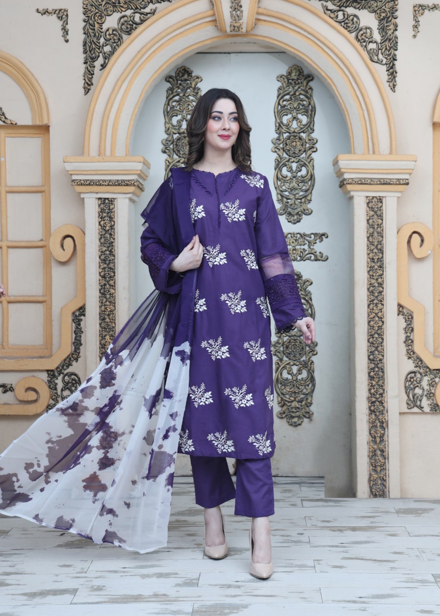 linen Kurta Set in Blue