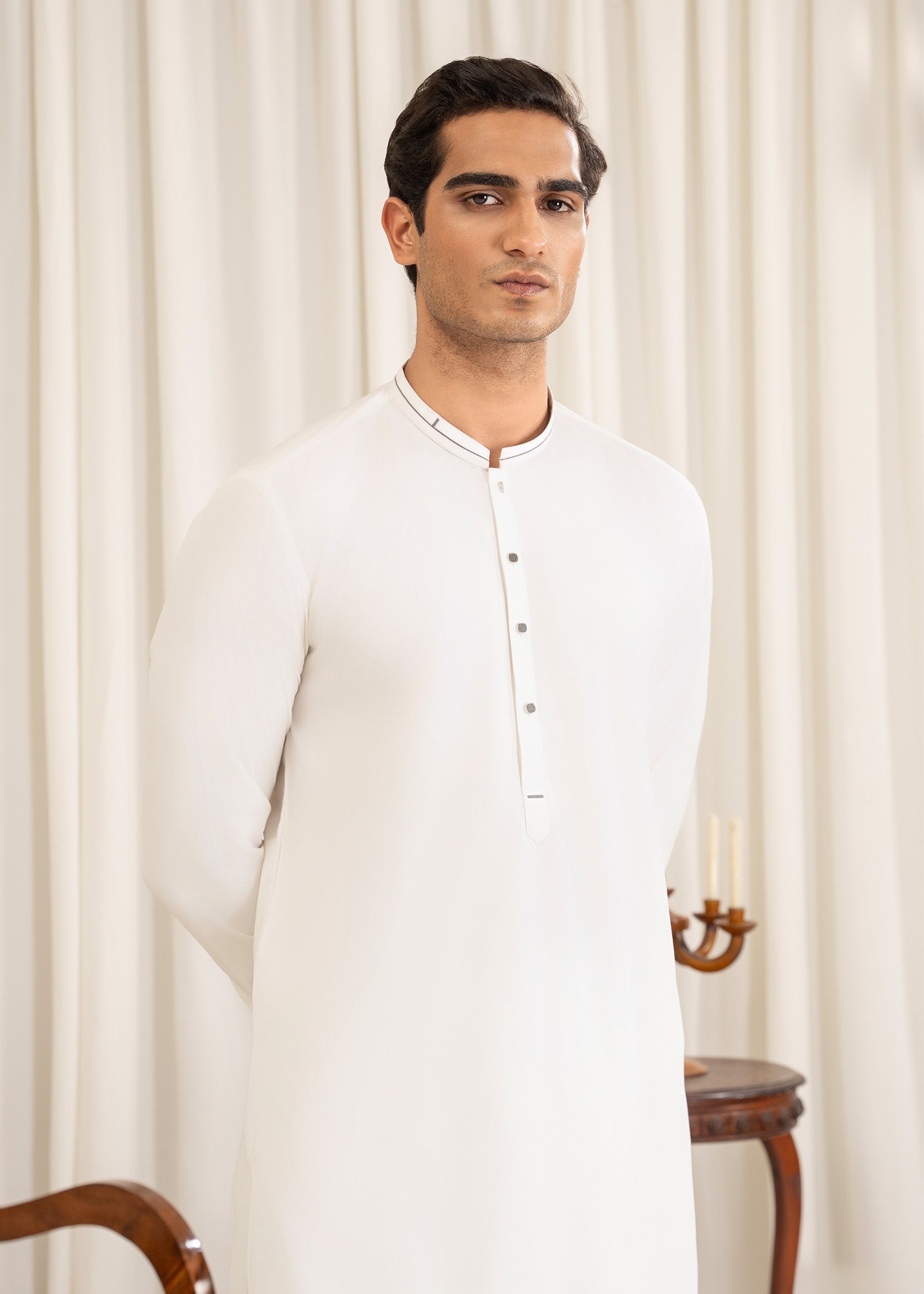 wash & wear Shalwar Kameez in White
