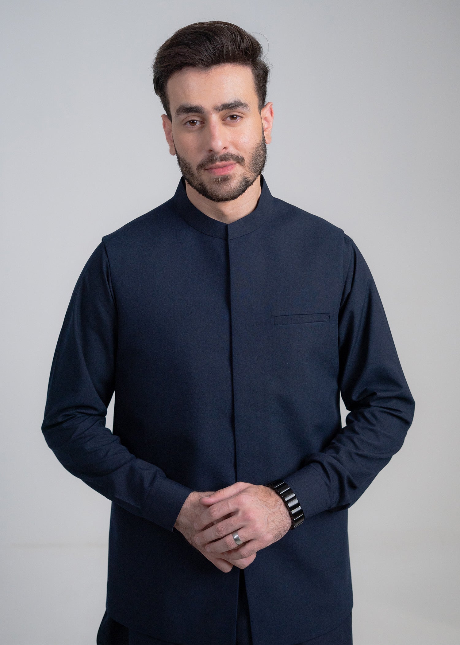 wash & wear Waistcoat in Navy blue