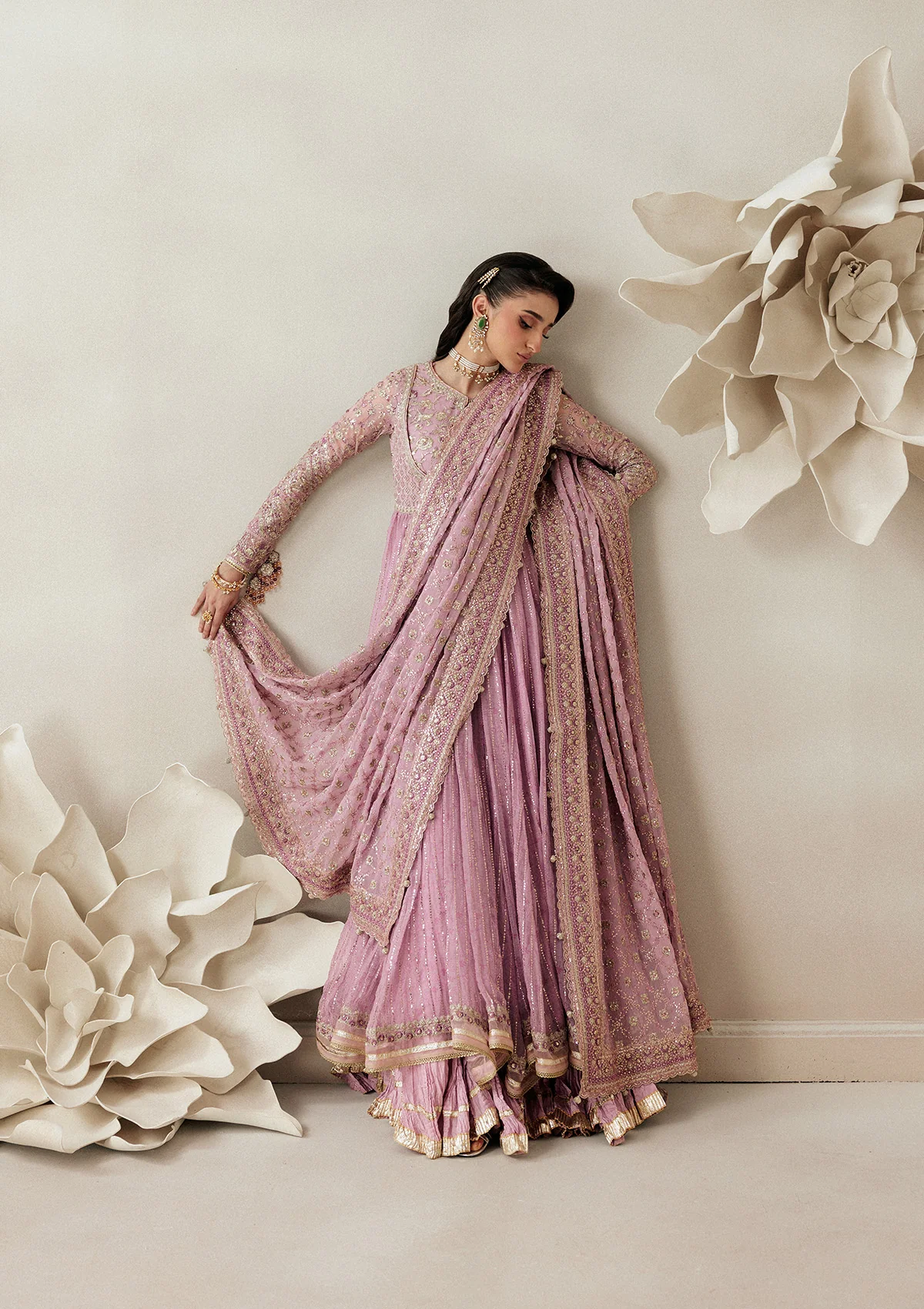 medium silk Sharara in Lavender pink