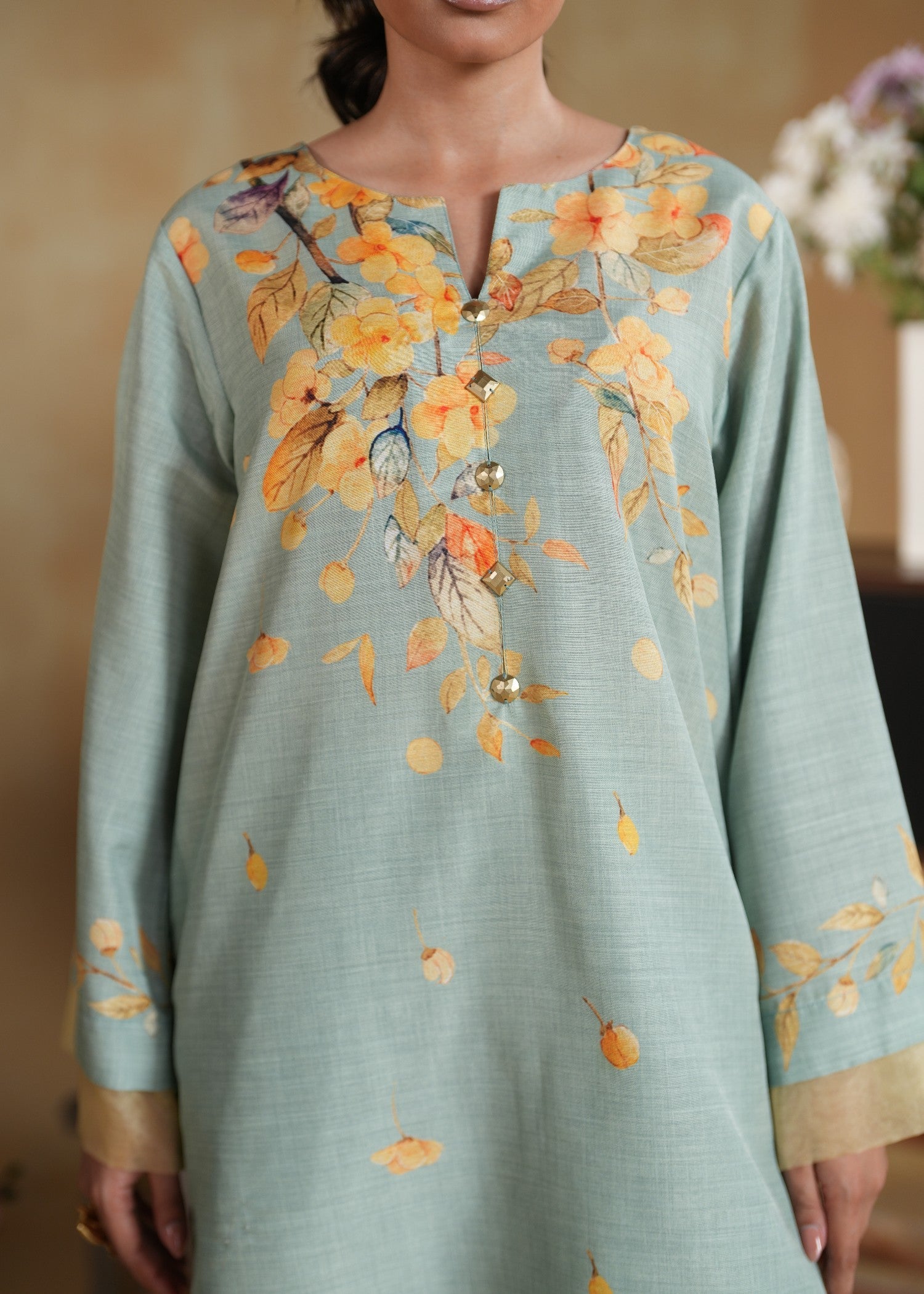 fine khaddar Co Ord Sets in Aquamarine