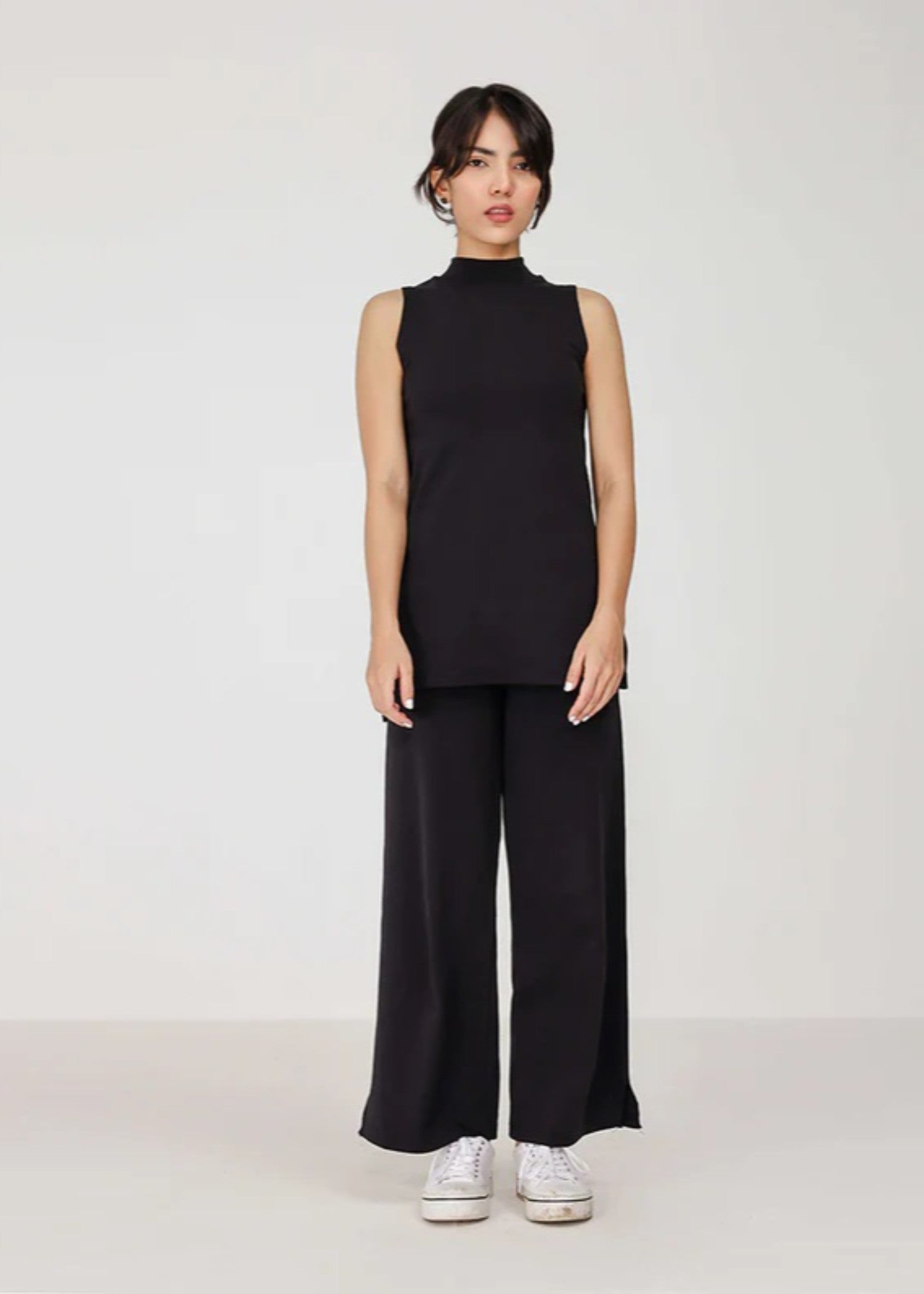 cotton-spandex Co Ord Sets in Black
