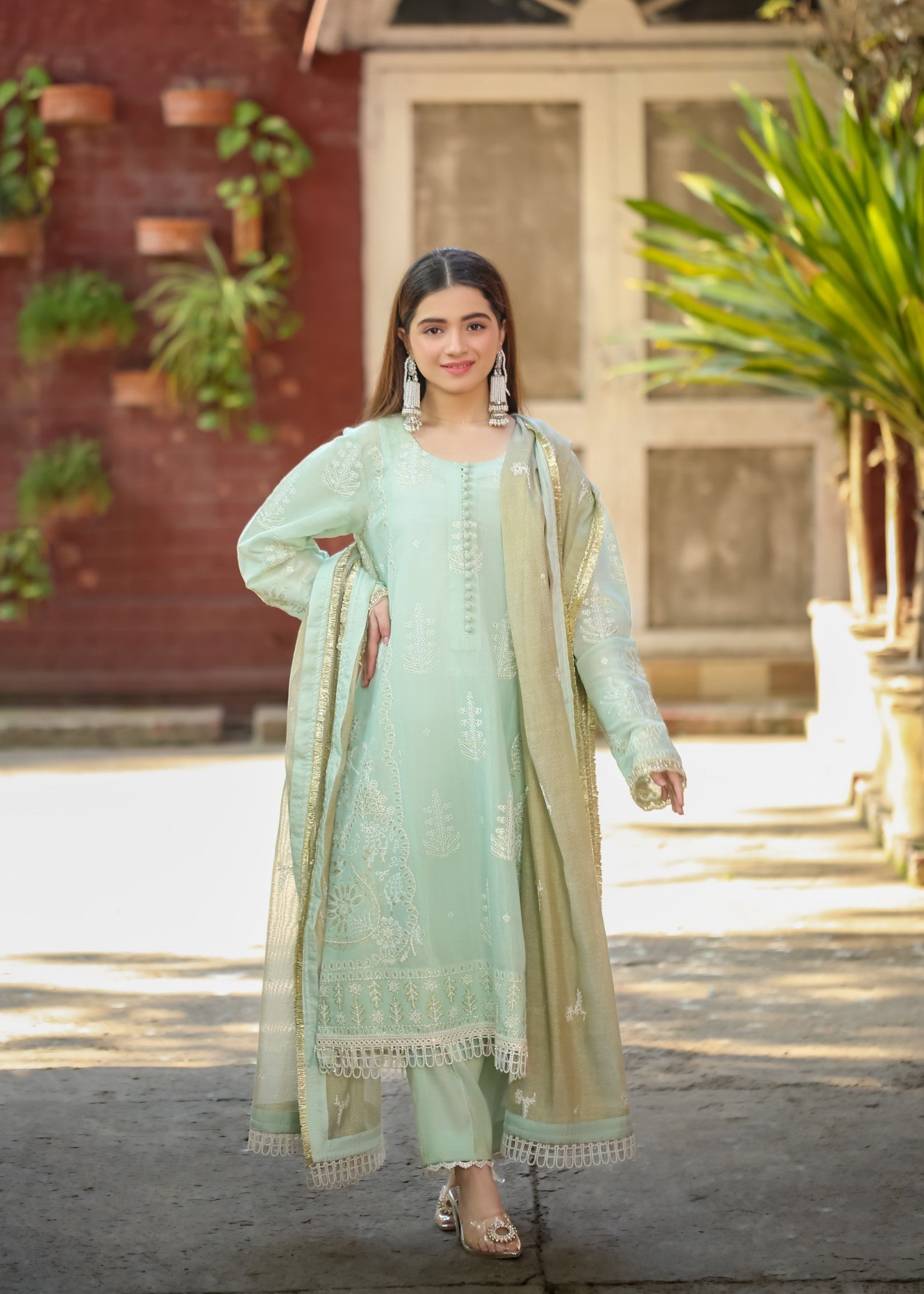 masuri Unstitched in Mint green