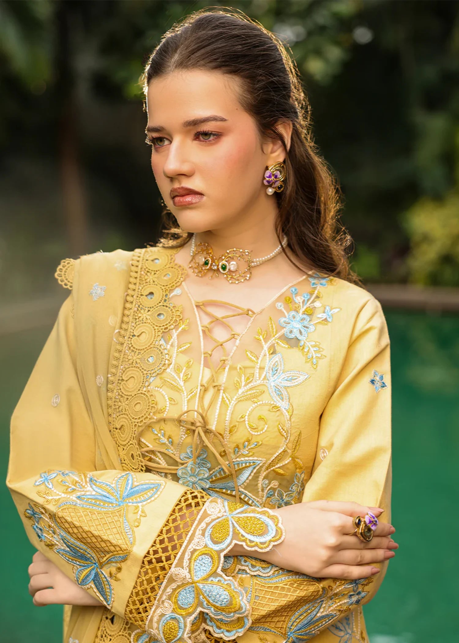lawn Unstitched in Gold
