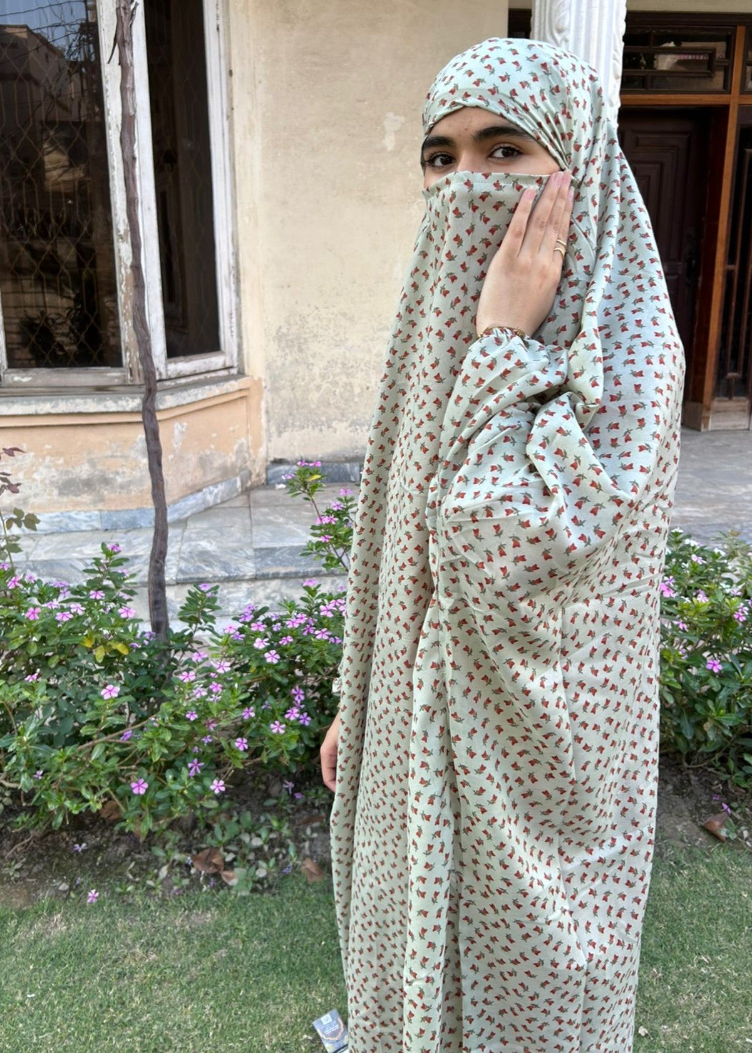 cotton linen Chaddar in Pistachio green