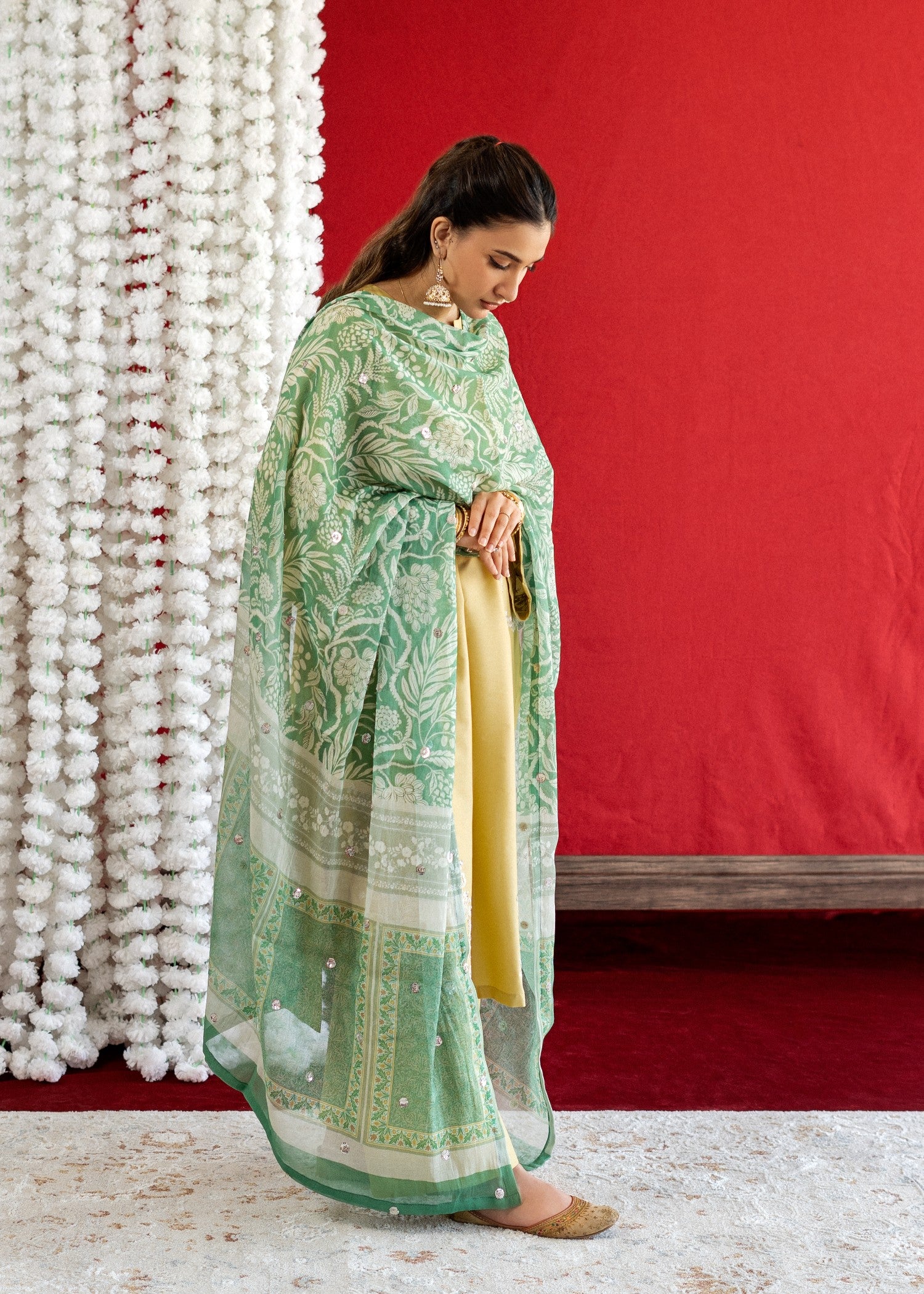 lawn Kurta Set in Mellow yellow