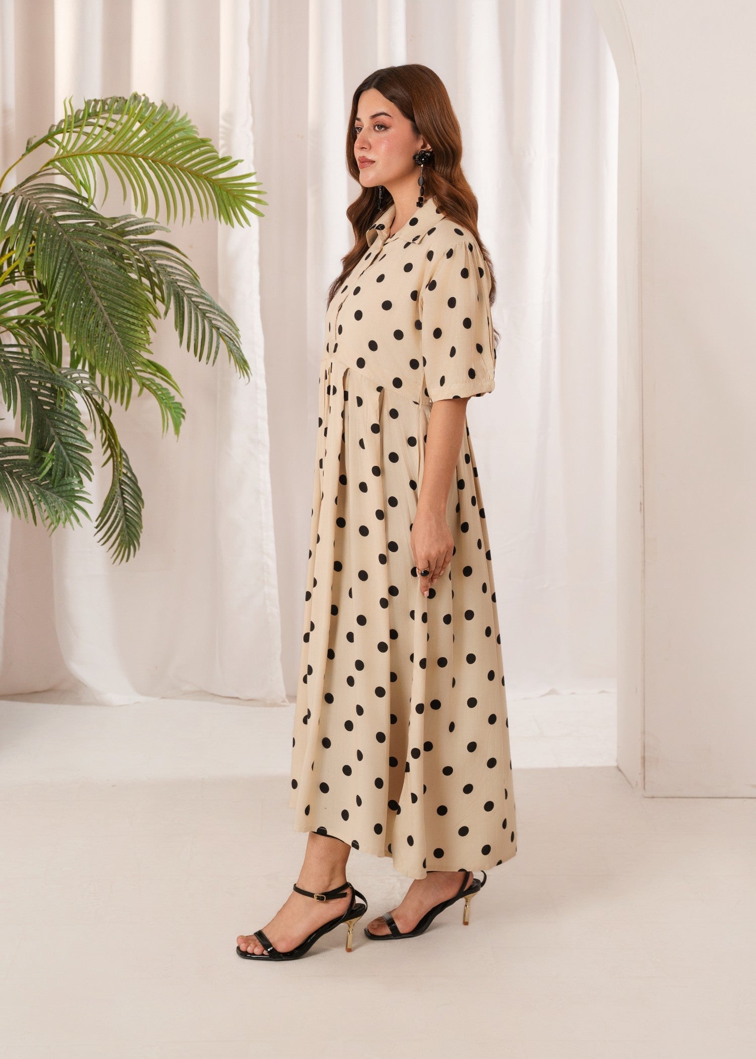 linen Maxi in Khaki brown