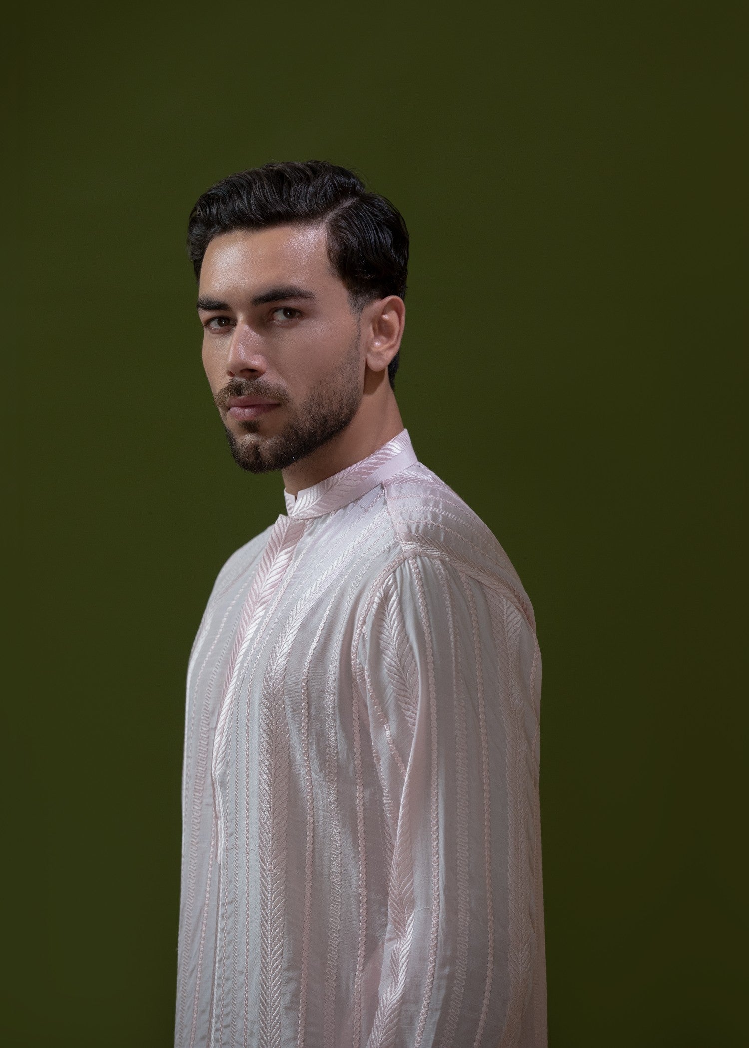 pk raw silk Kurta Set in Blush pink