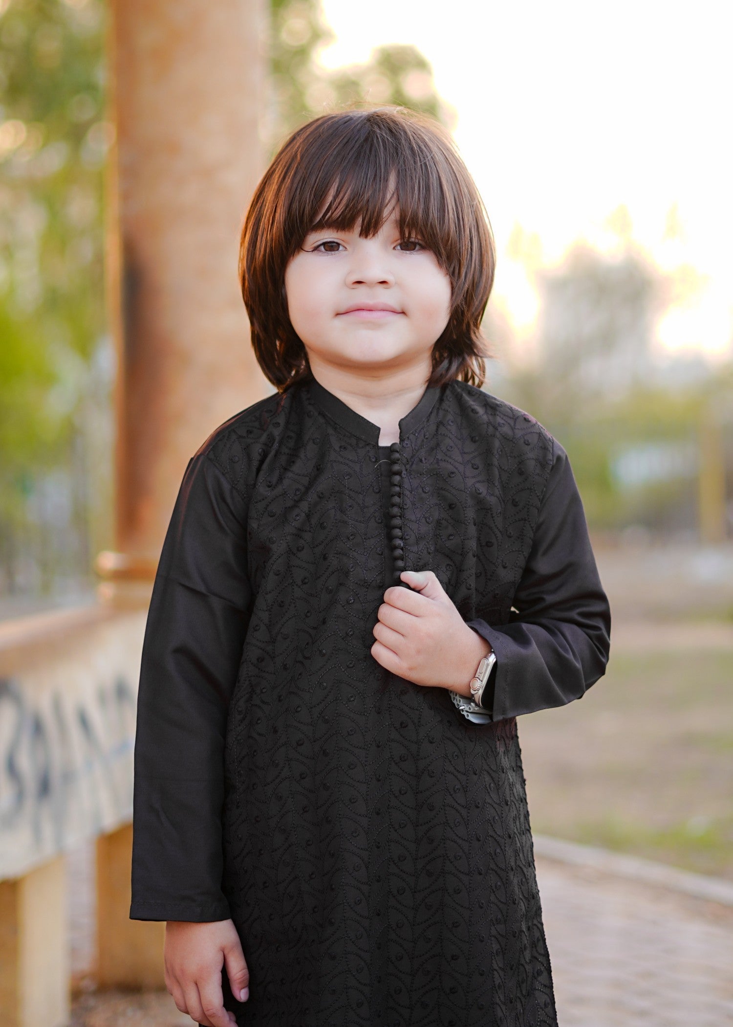 cotton Kurta Set in Dark brown