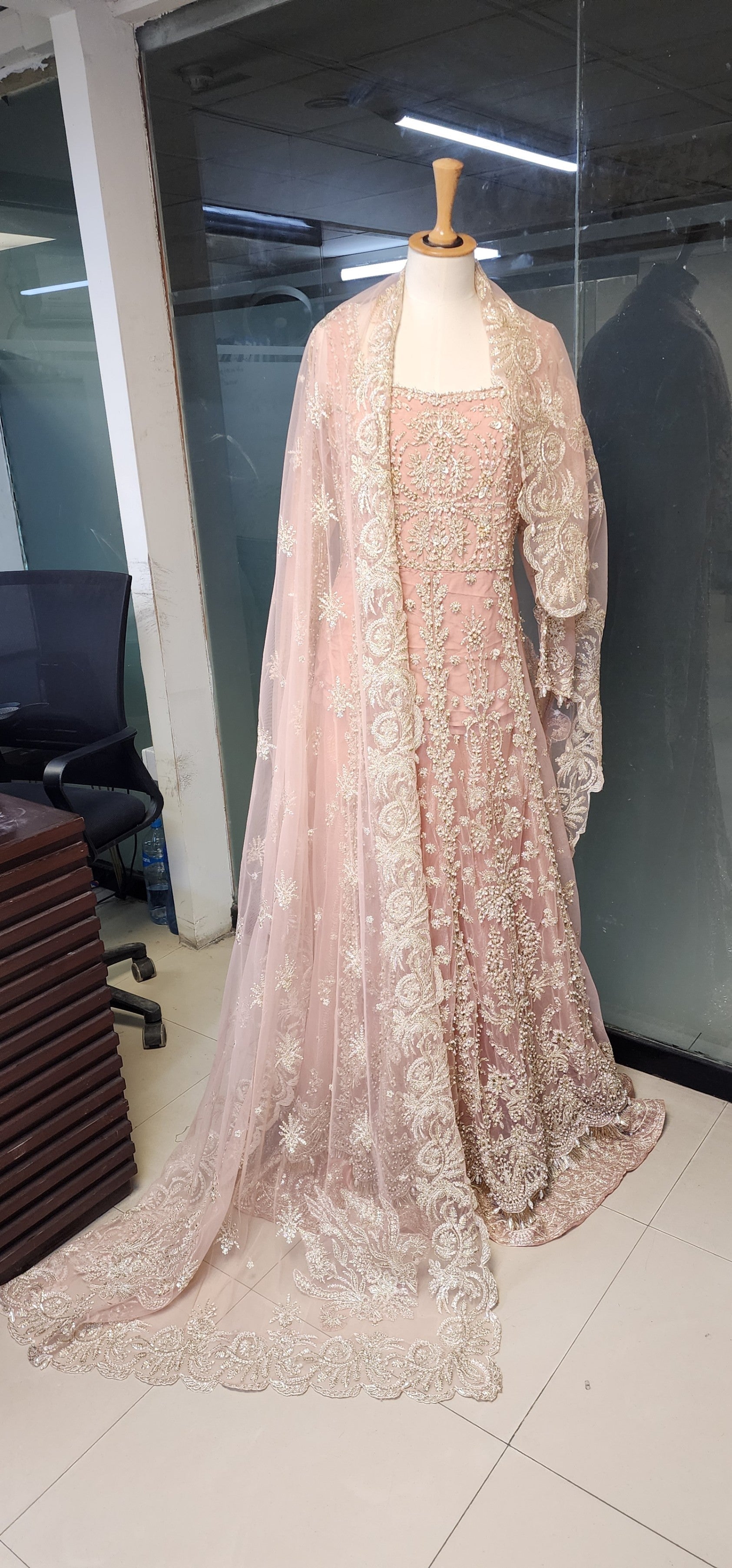 net Maxi in Peach pink
