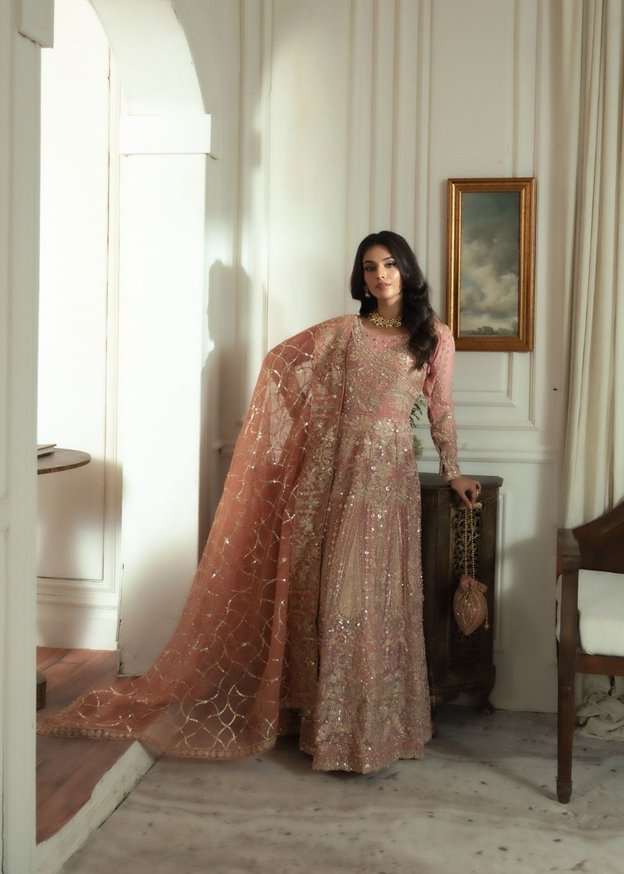 chiffon Maxi in Blush pink