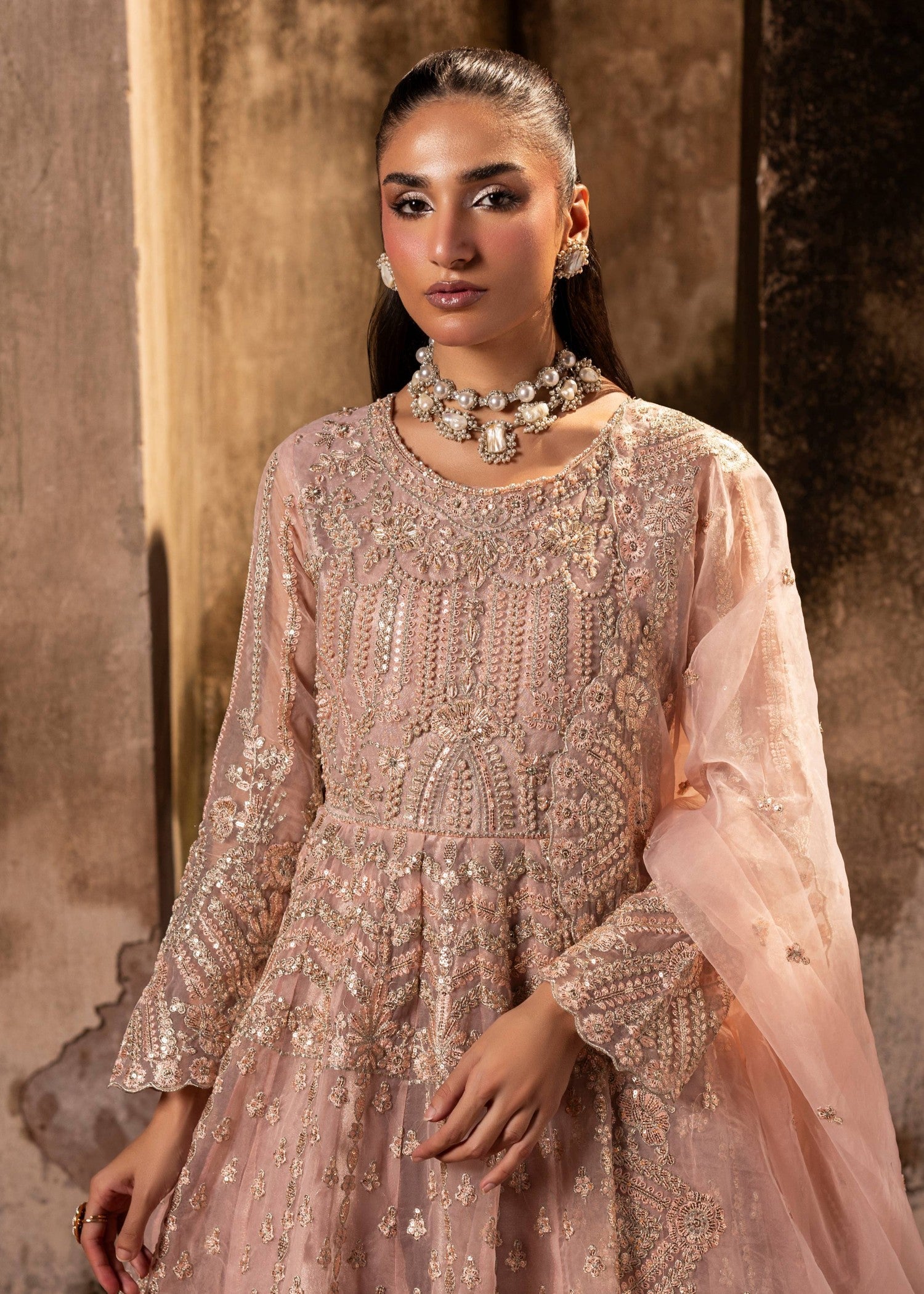 organza Maxi in Tea rose pink
