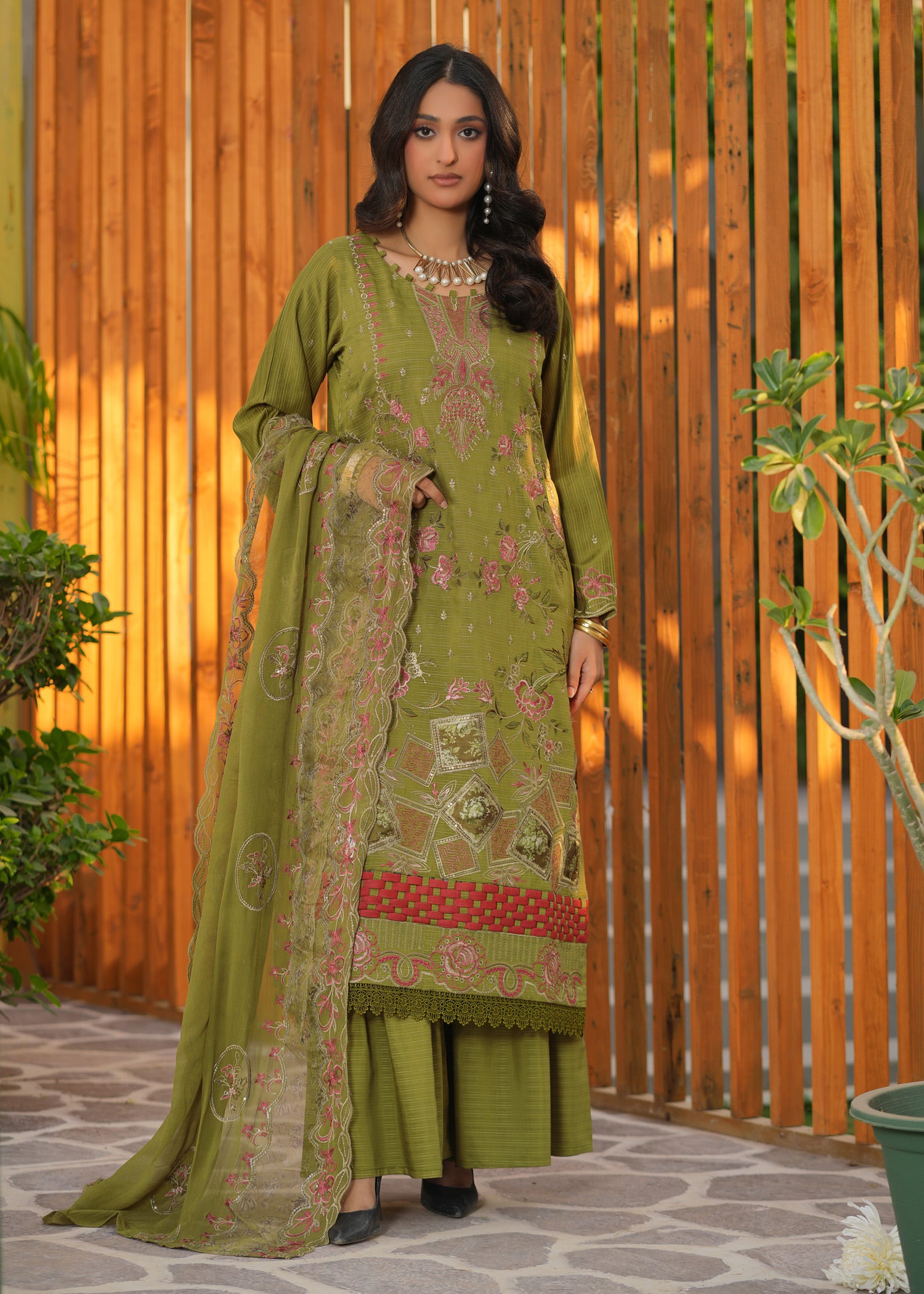 viscose Kurta Set in Apple green