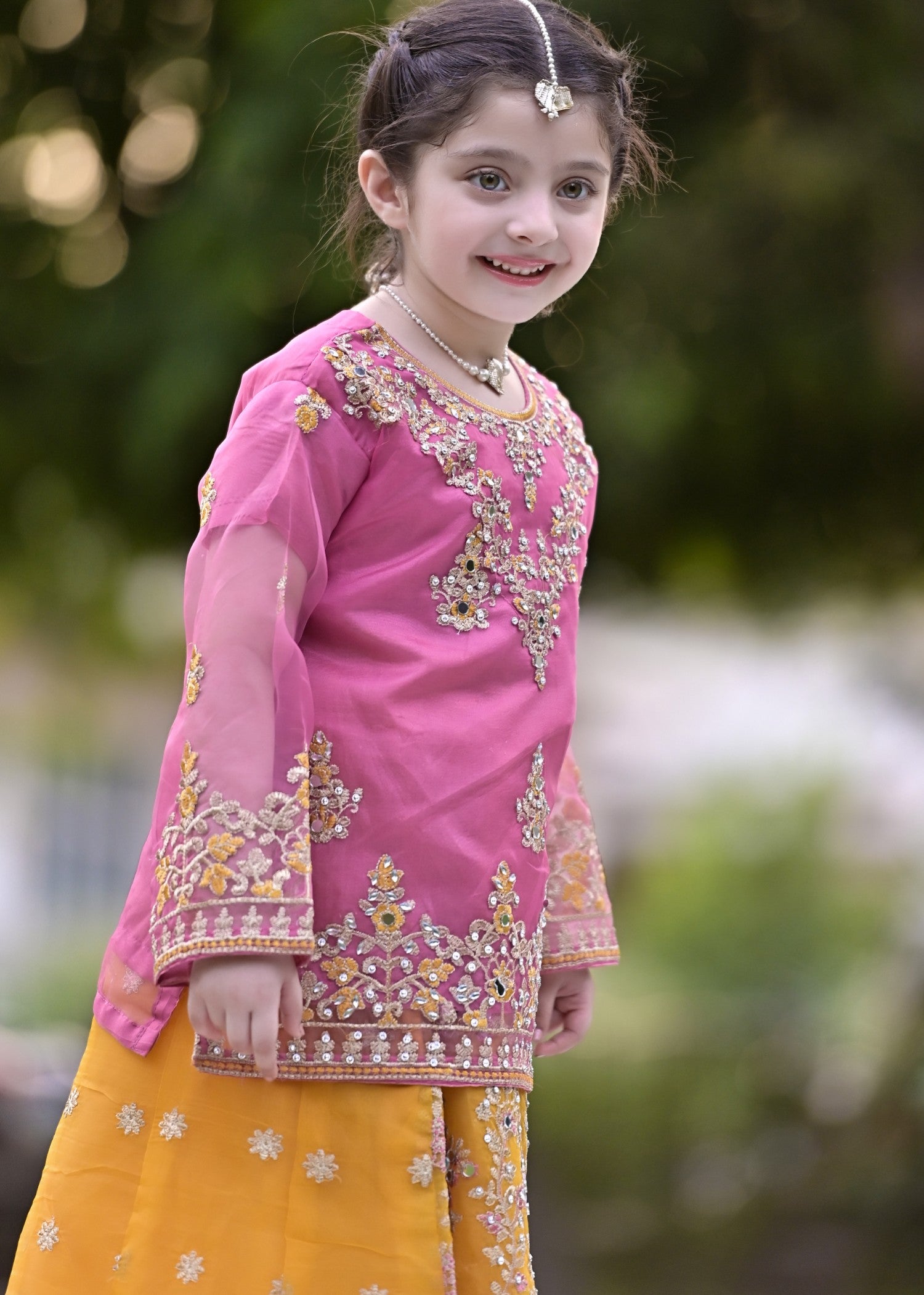 organza Lehenga in Multi