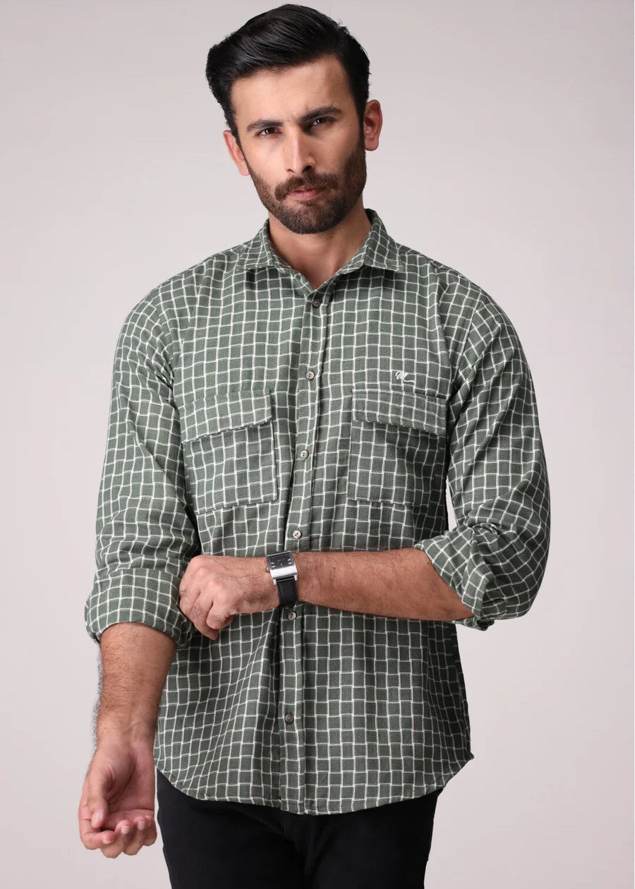 flannel Casual Shirt in Grey