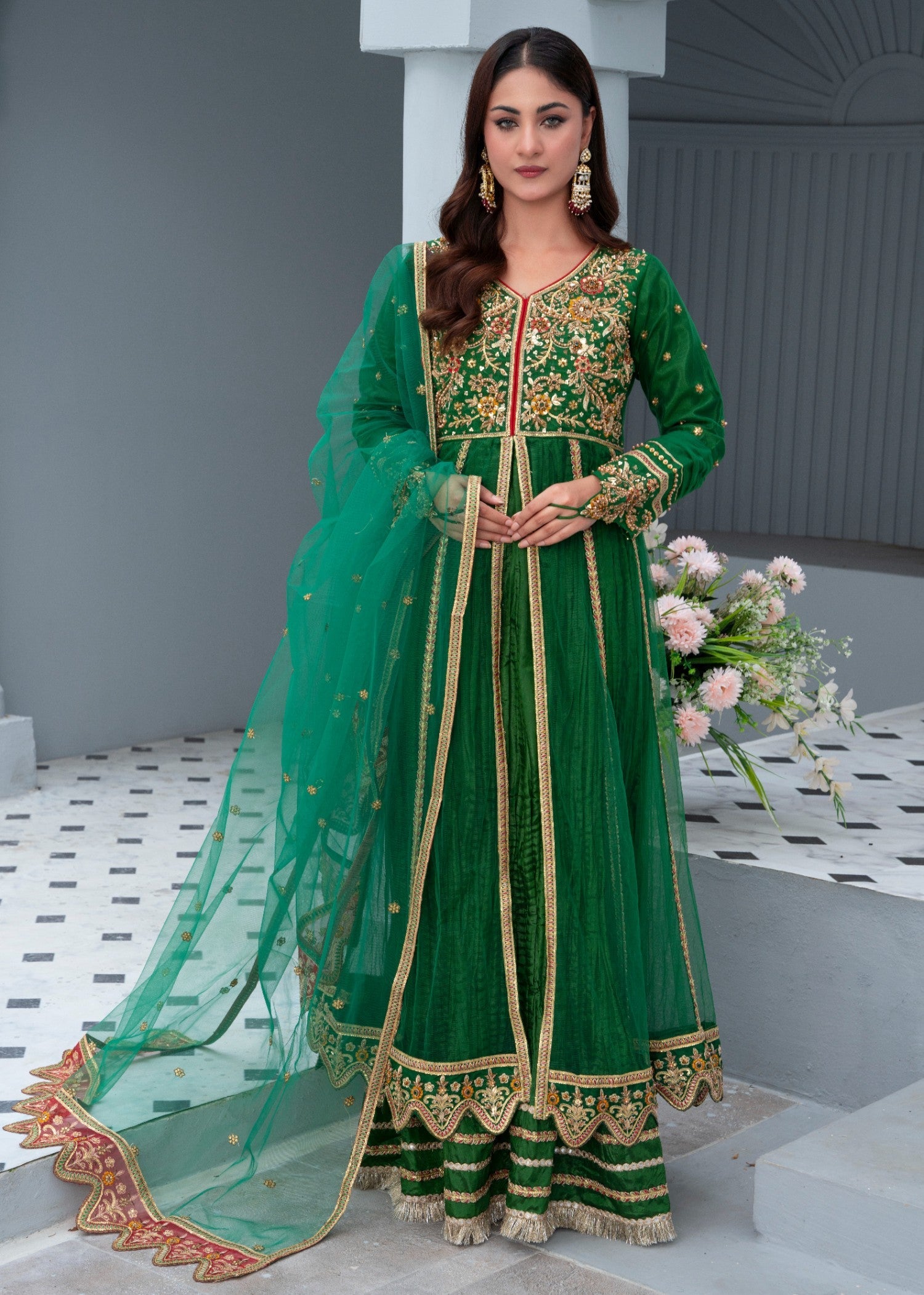 net Maxi in Bottle green