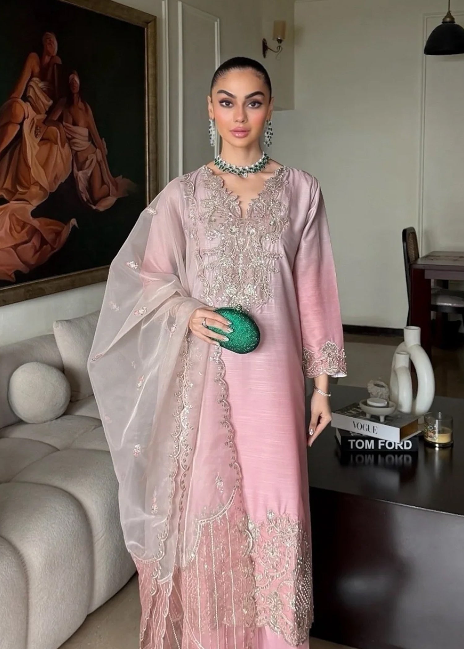 indian raw silk Kurta Set in Pink