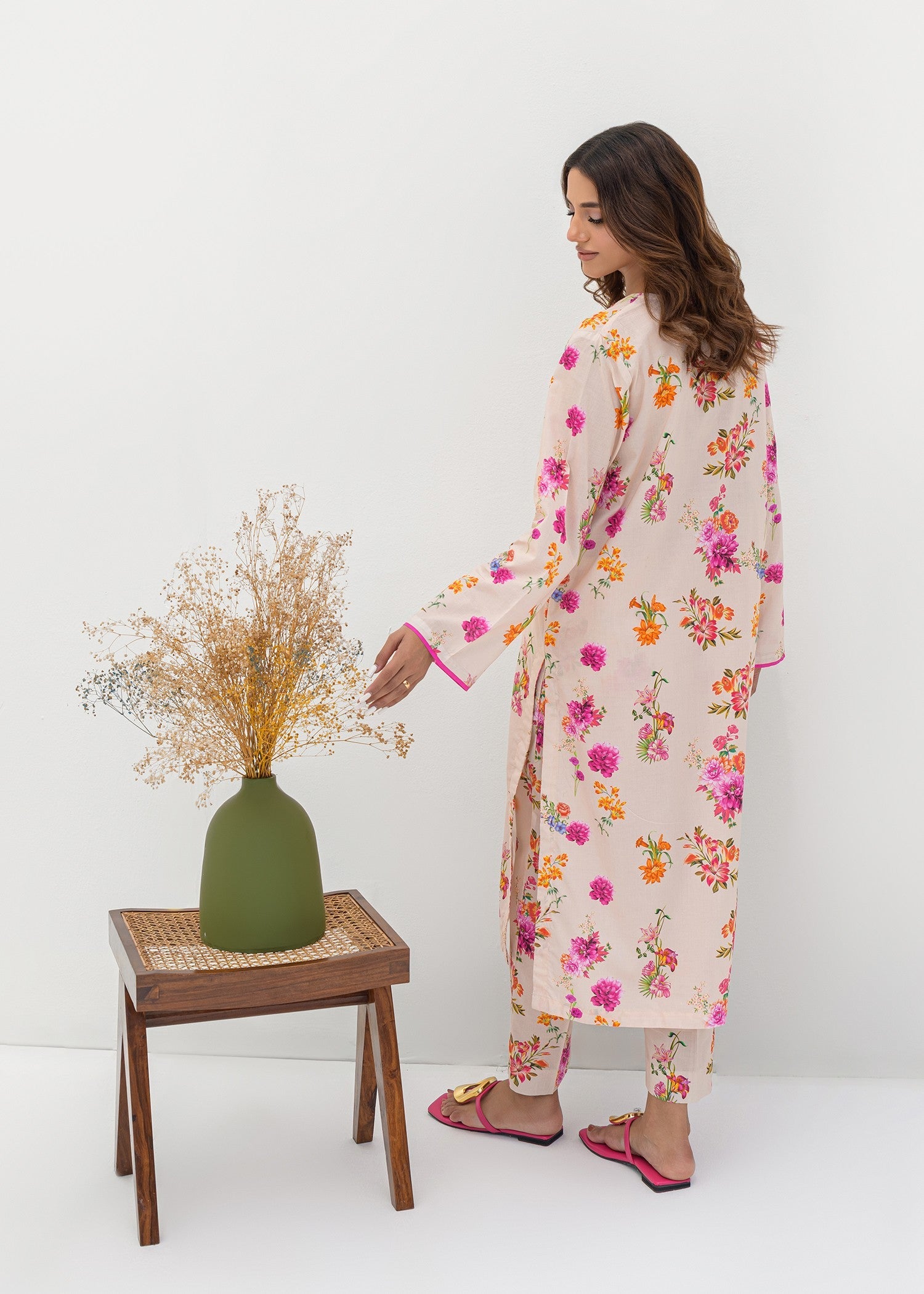 cambric Co Ord Sets in Pastel pink