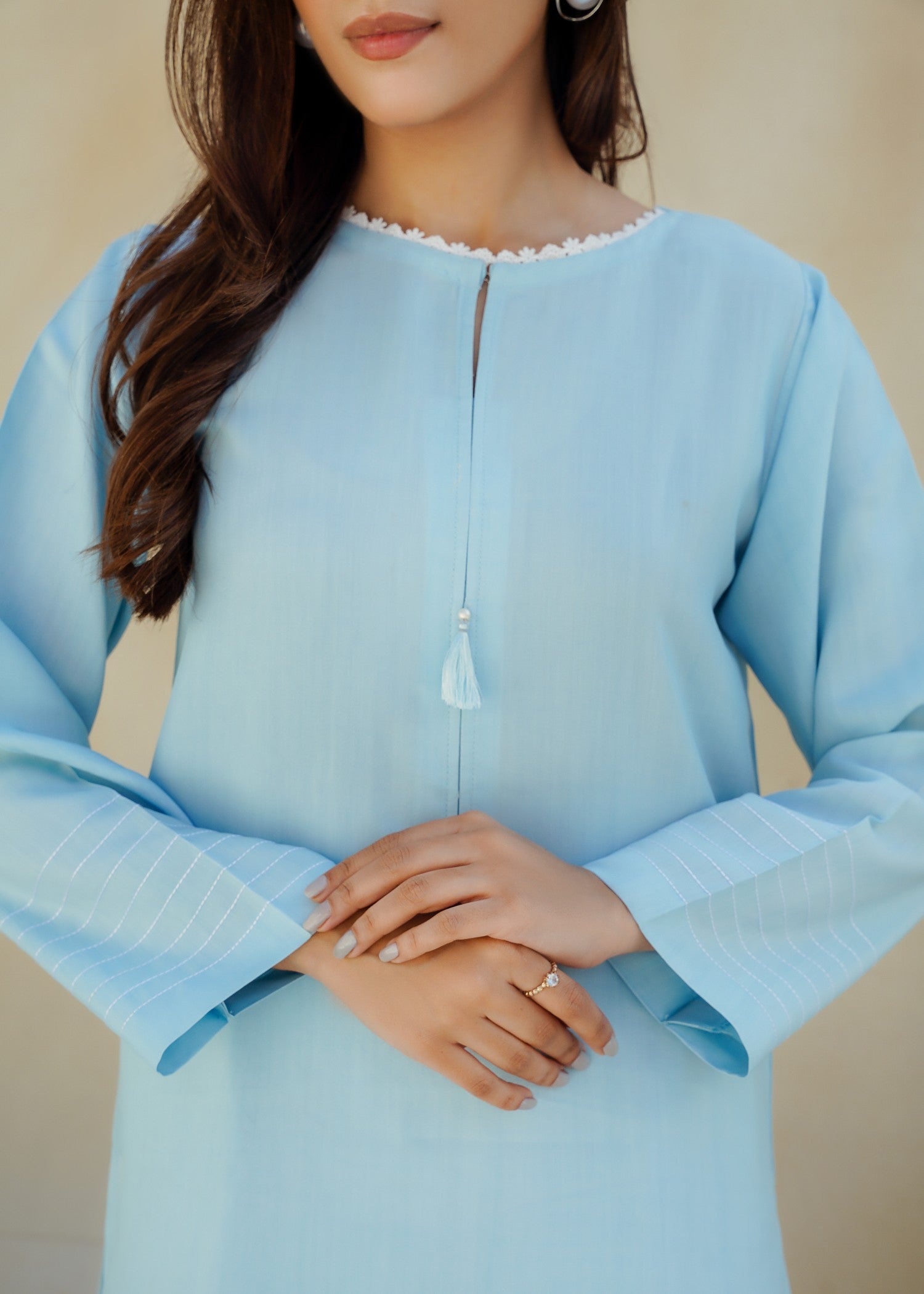 cotton silk Co Ord Sets in Light blue
