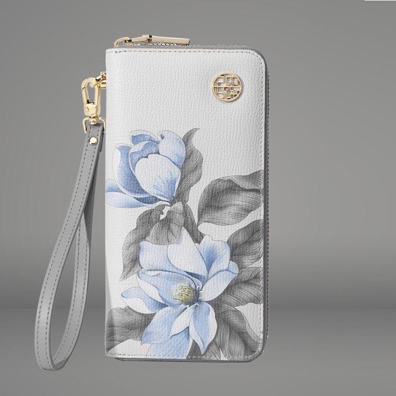 Ladies Gift Ethnic Style Zipper Leather Print Wallet