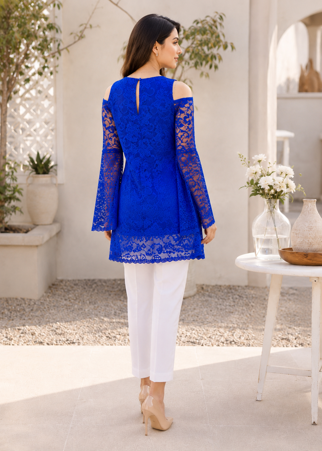net Tunic in Royal blue
