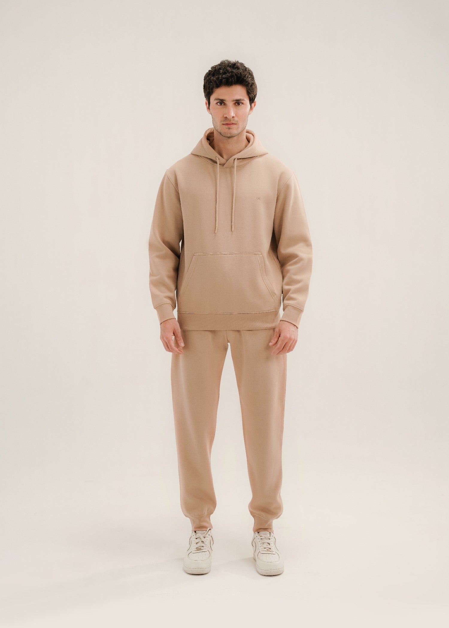polycotton Hoodie in Almond brown